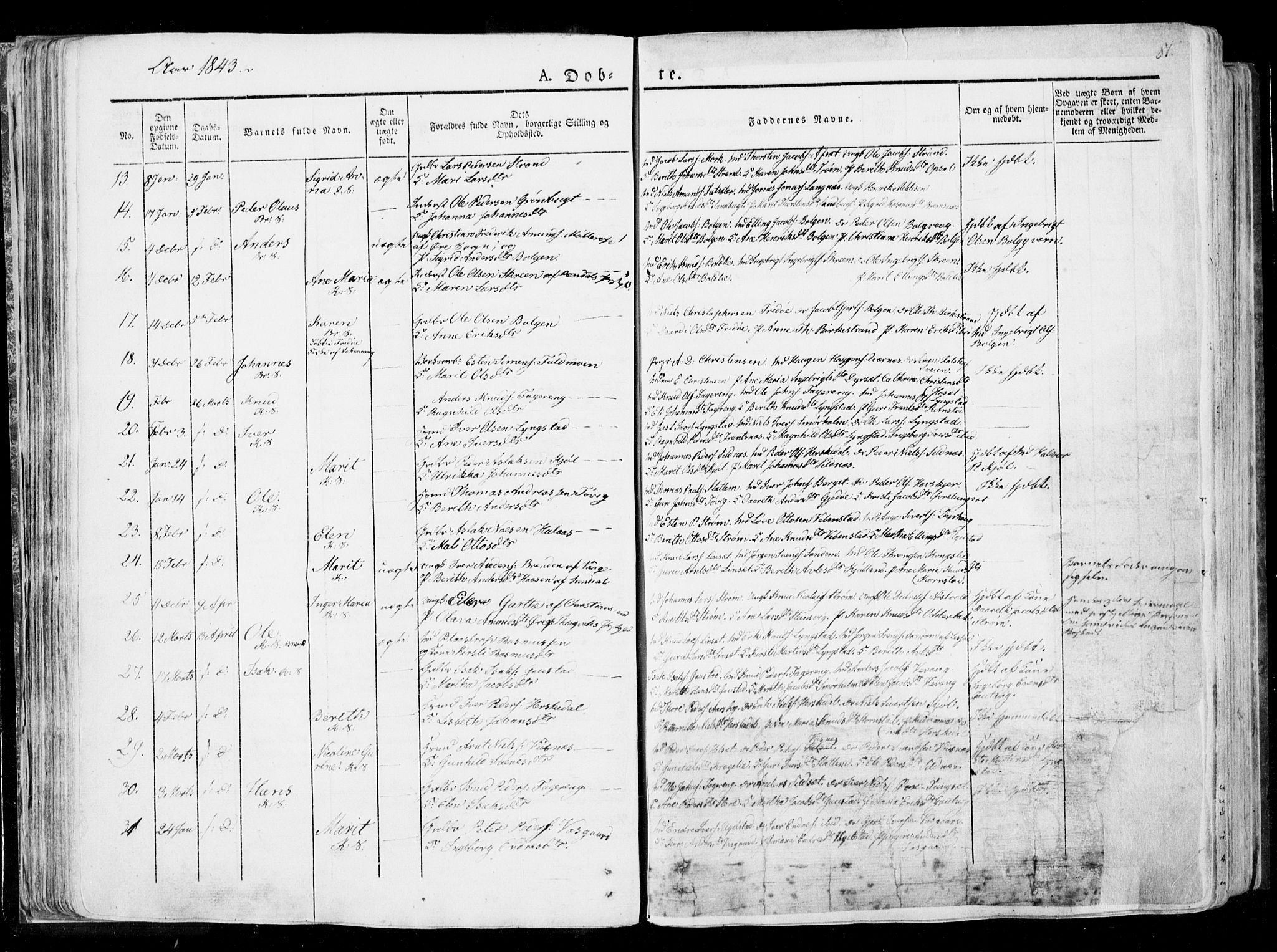 Ministerialprotokoller, klokkerbøker og fødselsregistre - Møre og Romsdal, AV/SAT-A-1454/568/L0803: Parish register (official) no. 568A10, 1830-1853, p. 81