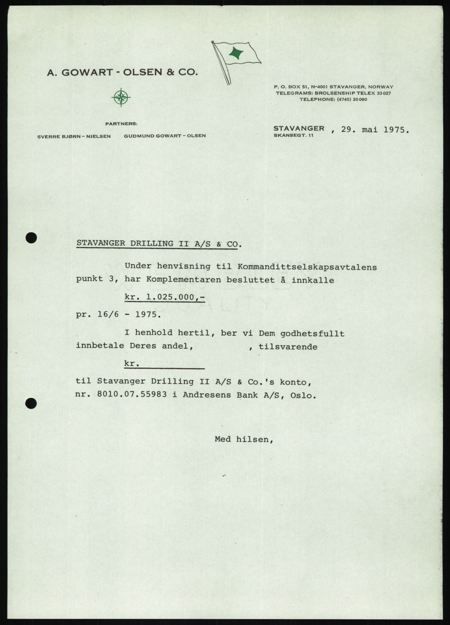 Pa 1503 - Stavanger Drilling AS, AV/SAST-A-101906/D/L0007: Korrespondanse og saksdokumenter, 1974-1981, p. 1062