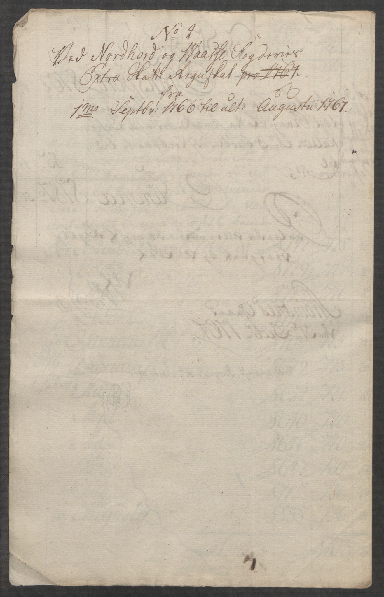 Rentekammeret inntil 1814, Reviderte regnskaper, Fogderegnskap, AV/RA-EA-4092/R51/L3303: Ekstraskatten Nordhordland og Voss, 1762-1772, p. 155