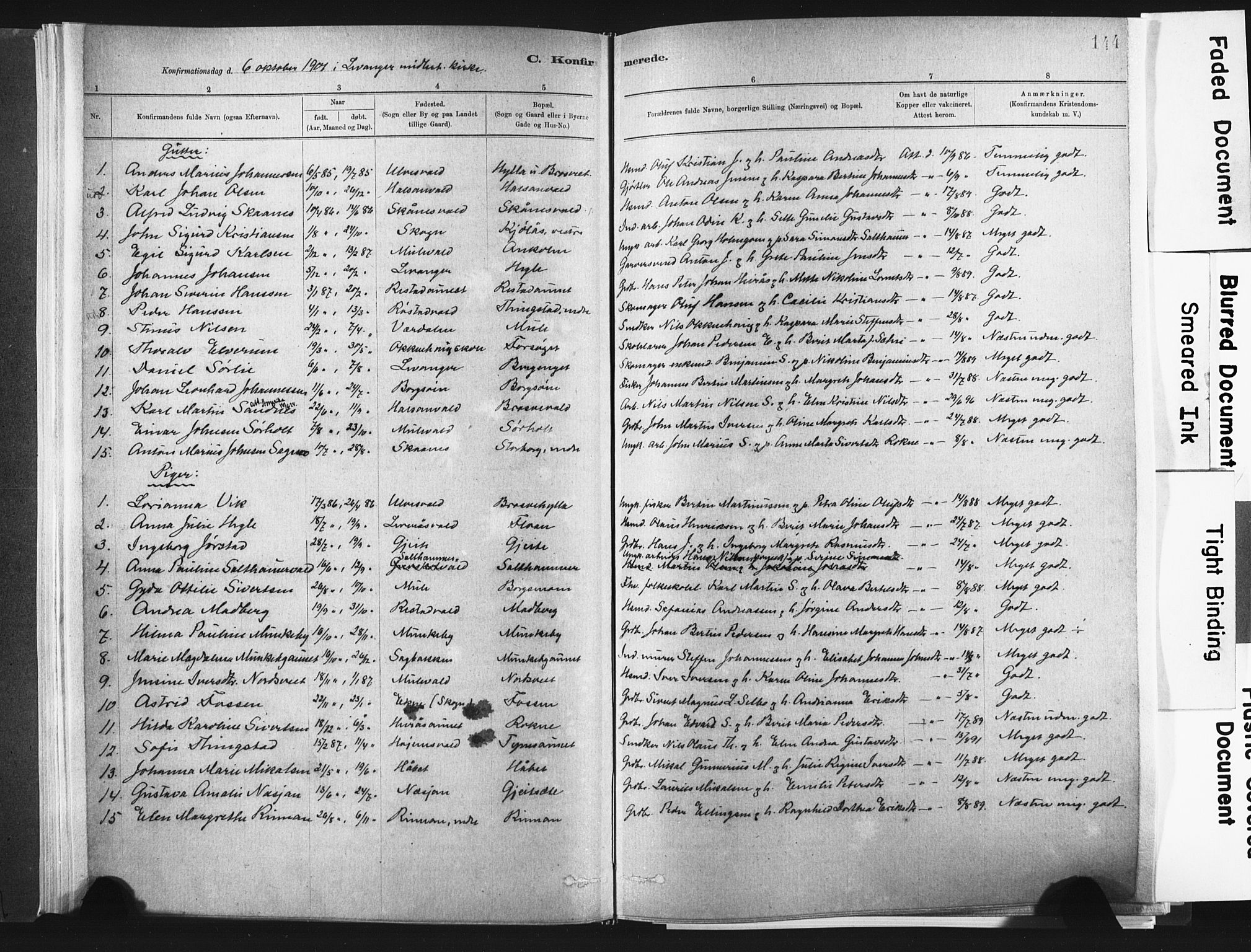 Ministerialprotokoller, klokkerbøker og fødselsregistre - Nord-Trøndelag, SAT/A-1458/721/L0207: Parish register (official) no. 721A02, 1880-1911, p. 144