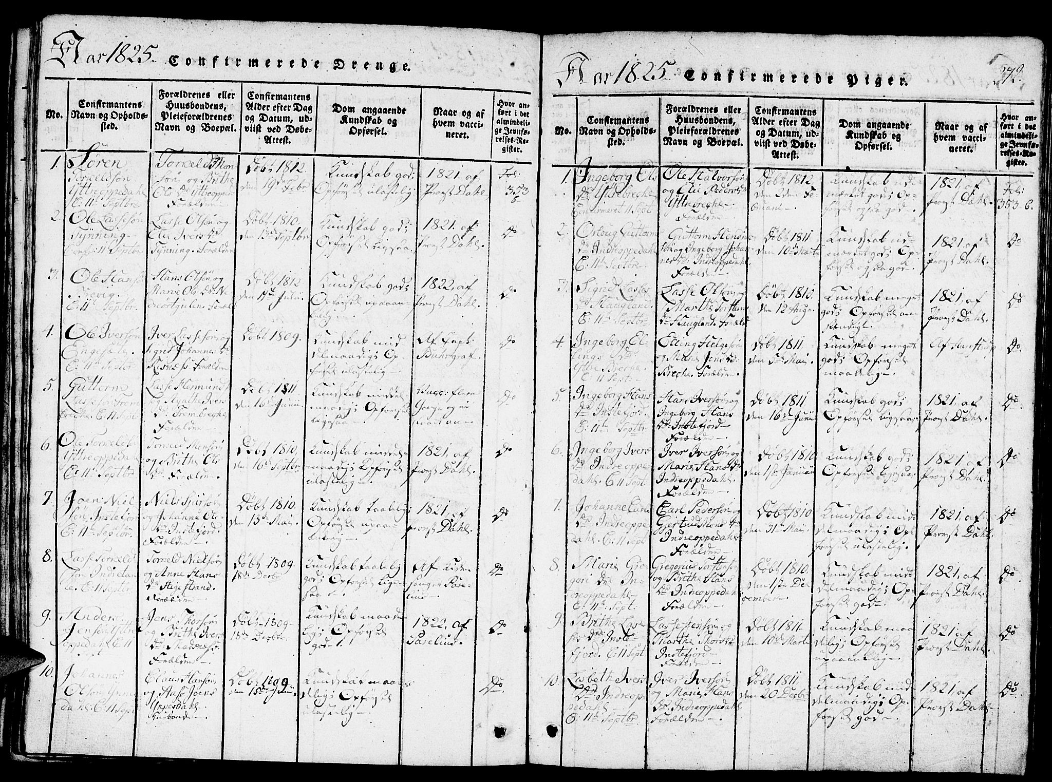 Gulen sokneprestembete, AV/SAB-A-80201/H/Haa/Haaa/L0018: Parish register (official) no. A 18, 1816-1825, p. 272