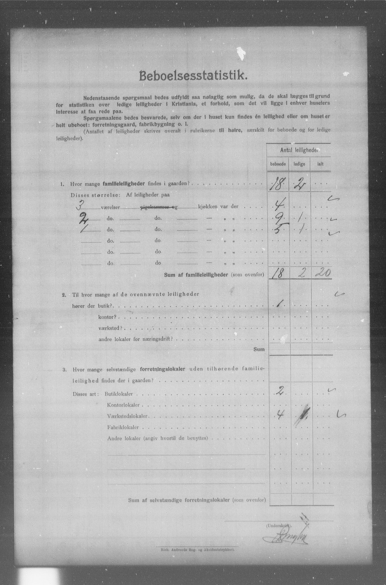 OBA, Municipal Census 1904 for Kristiania, 1904, p. 18290