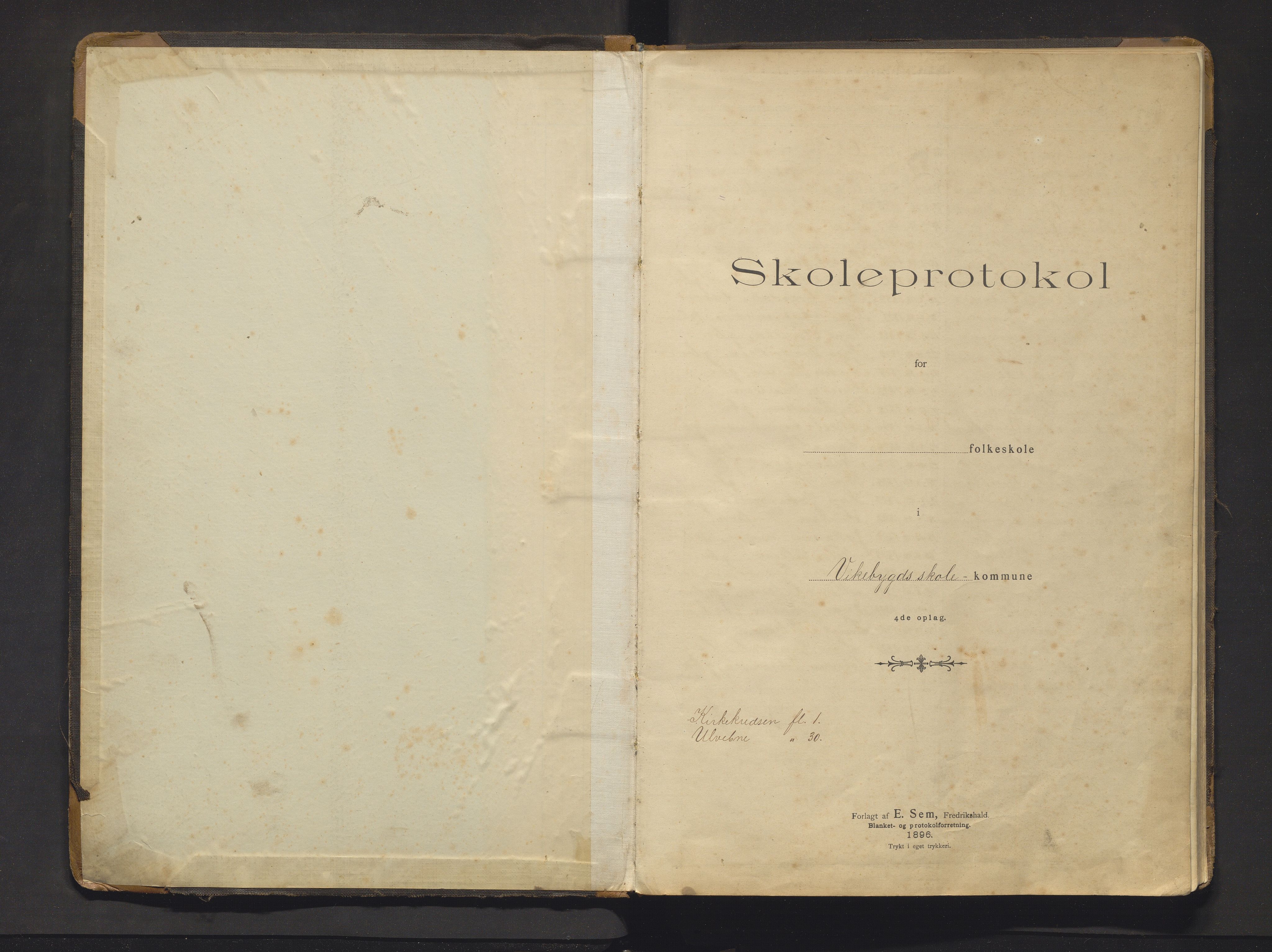 Vikebygd kommune. Barneskulane, IKAH/1215-231/F/Fa/L0001: Skuleprotokoll for Vikebygda skule, 1898-1913