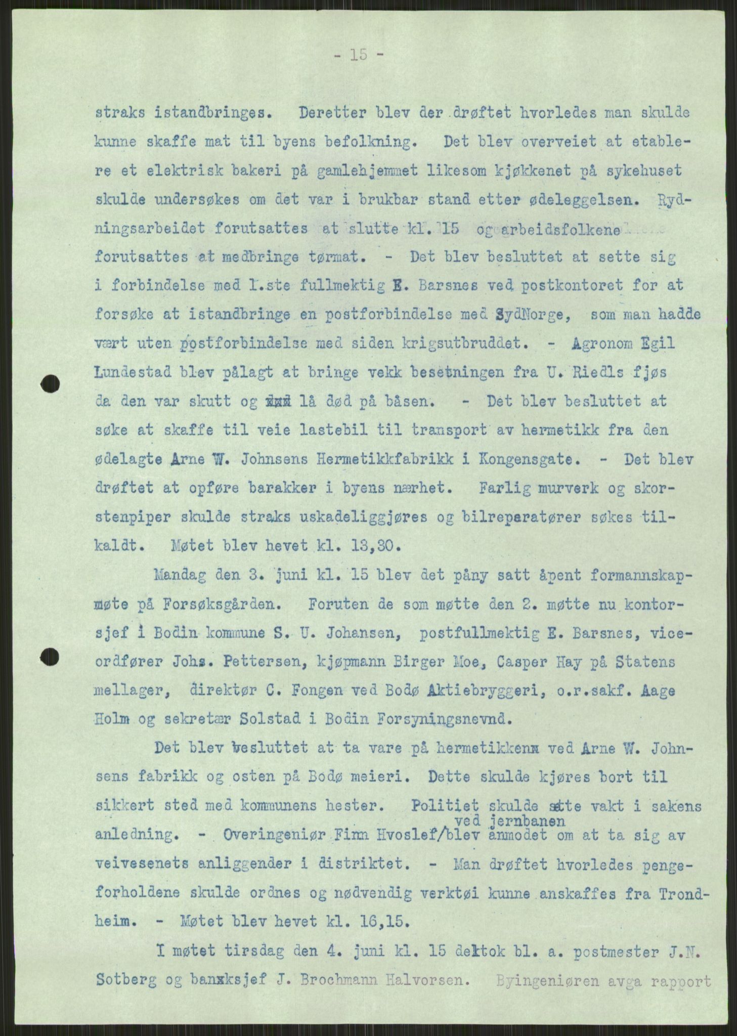 Forsvaret, Forsvarets krigshistoriske avdeling, AV/RA-RAFA-2017/Y/Ya/L0017: II-C-11-31 - Fylkesmenn.  Rapporter om krigsbegivenhetene 1940., 1940, p. 92