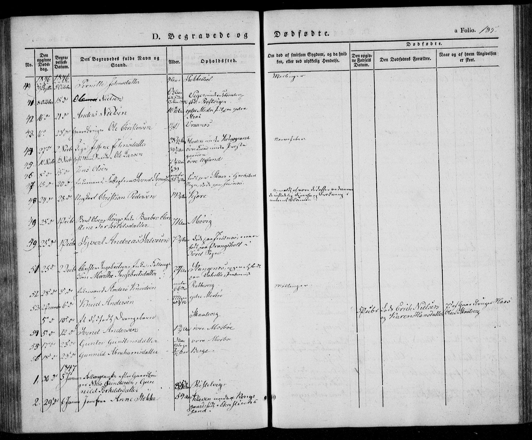 Oddernes sokneprestkontor, SAK/1111-0033/F/Fa/Faa/L0006: Parish register (official) no. A 6, 1838-1851, p. 185