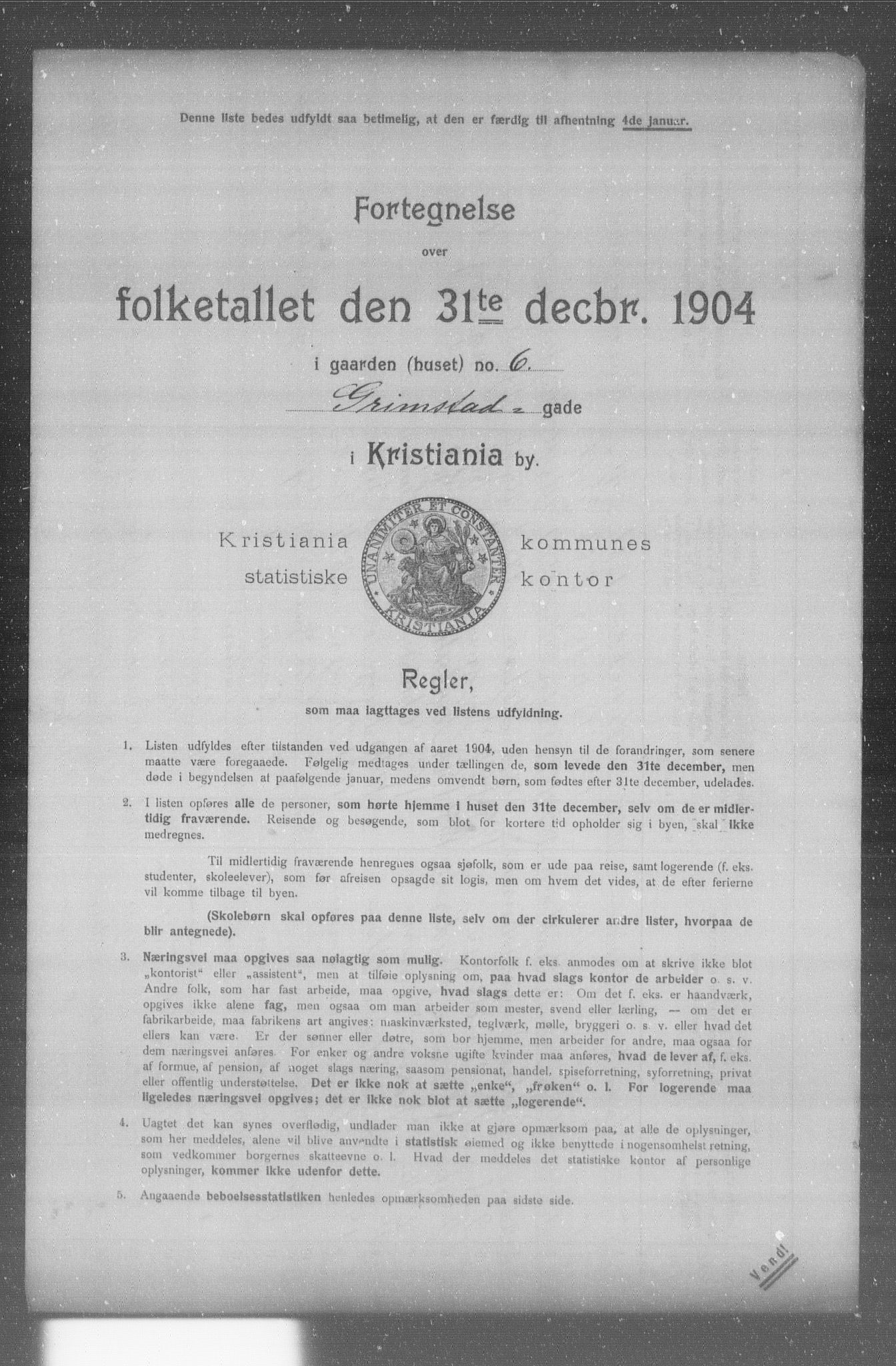 OBA, Municipal Census 1904 for Kristiania, 1904, p. 6050