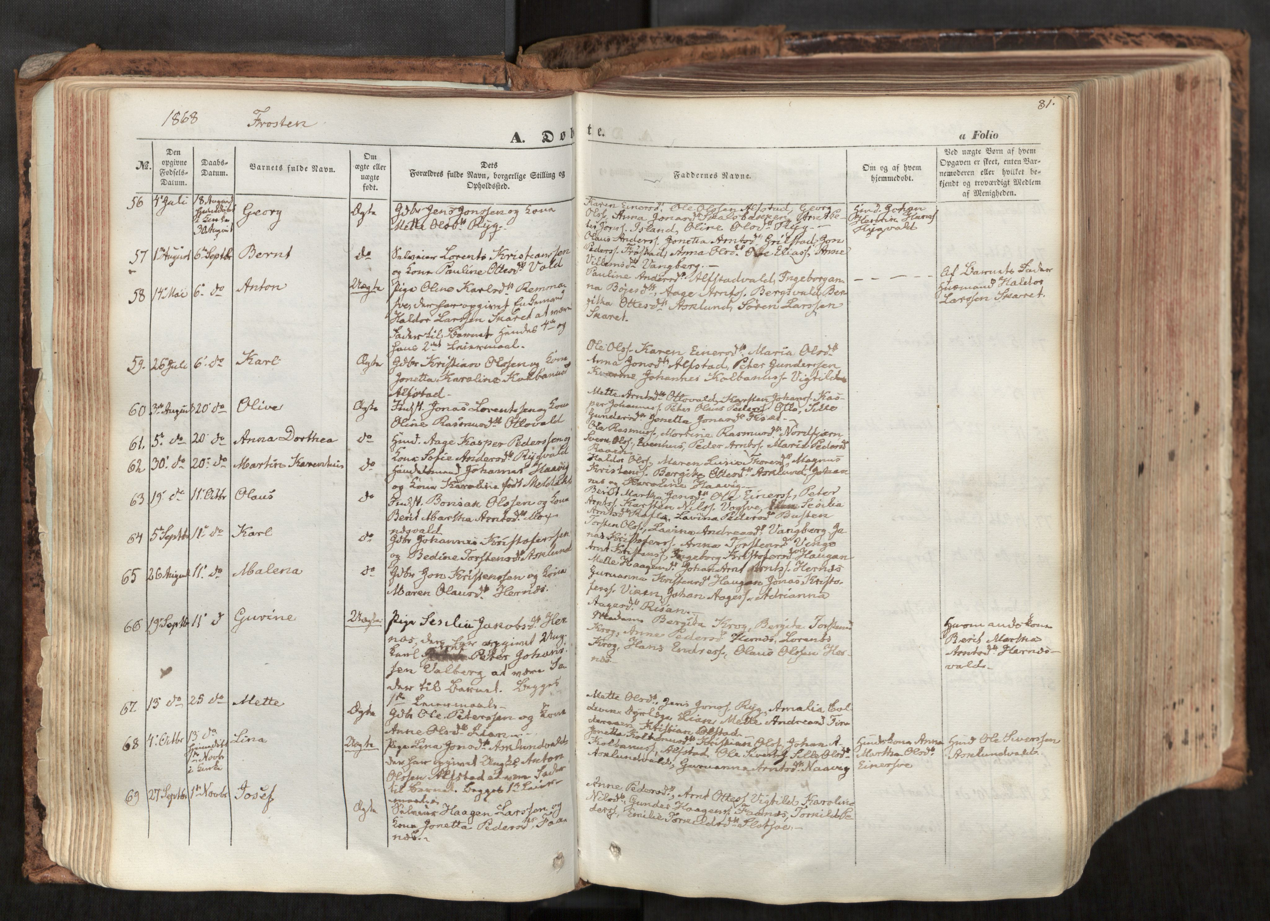 Ministerialprotokoller, klokkerbøker og fødselsregistre - Nord-Trøndelag, SAT/A-1458/713/L0116: Parish register (official) no. 713A07, 1850-1877, p. 81