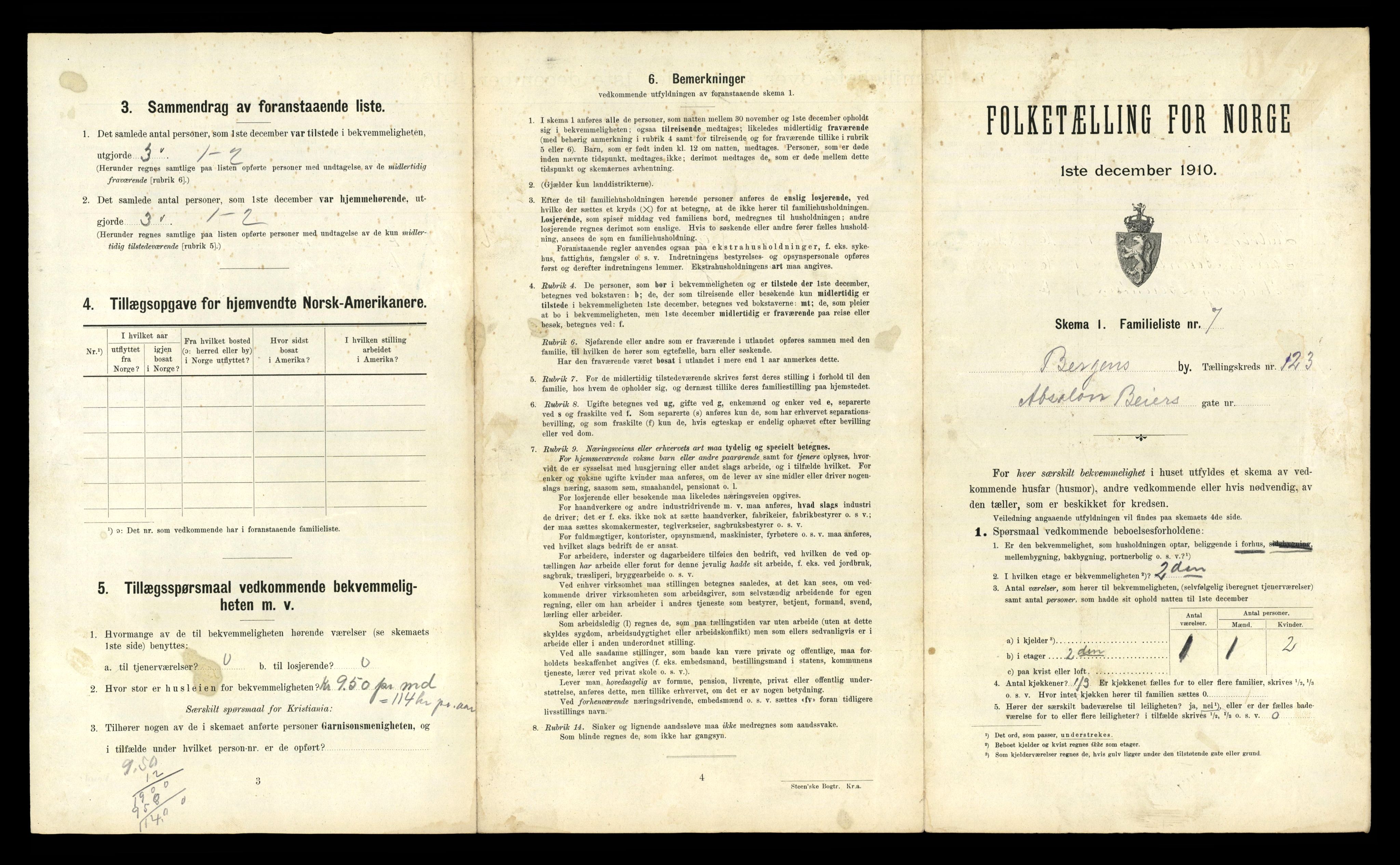 RA, 1910 census for Bergen, 1910, p. 42519