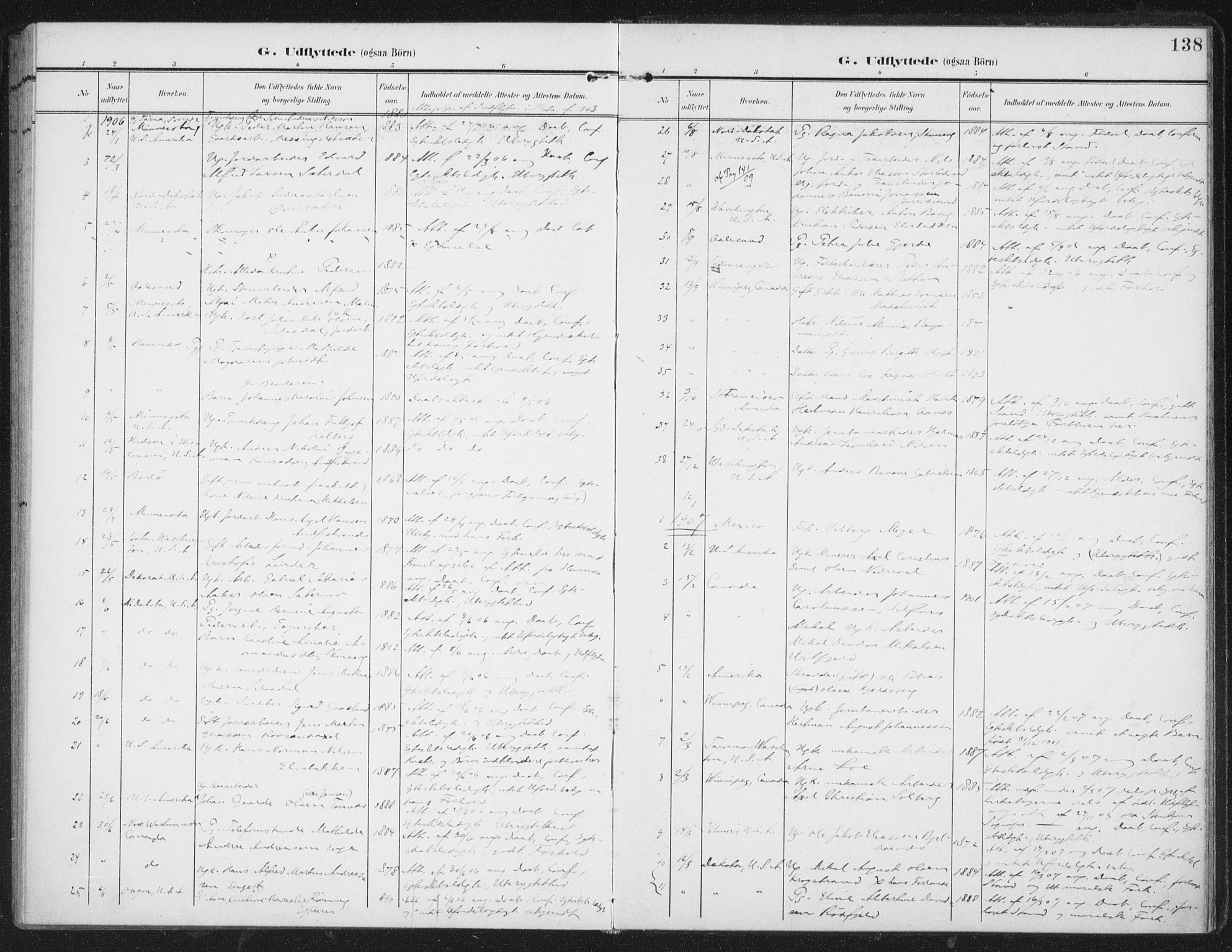 Ministerialprotokoller, klokkerbøker og fødselsregistre - Nordland, SAT/A-1459/827/L0403: Parish register (official) no. 827A15, 1903-1912, p. 138