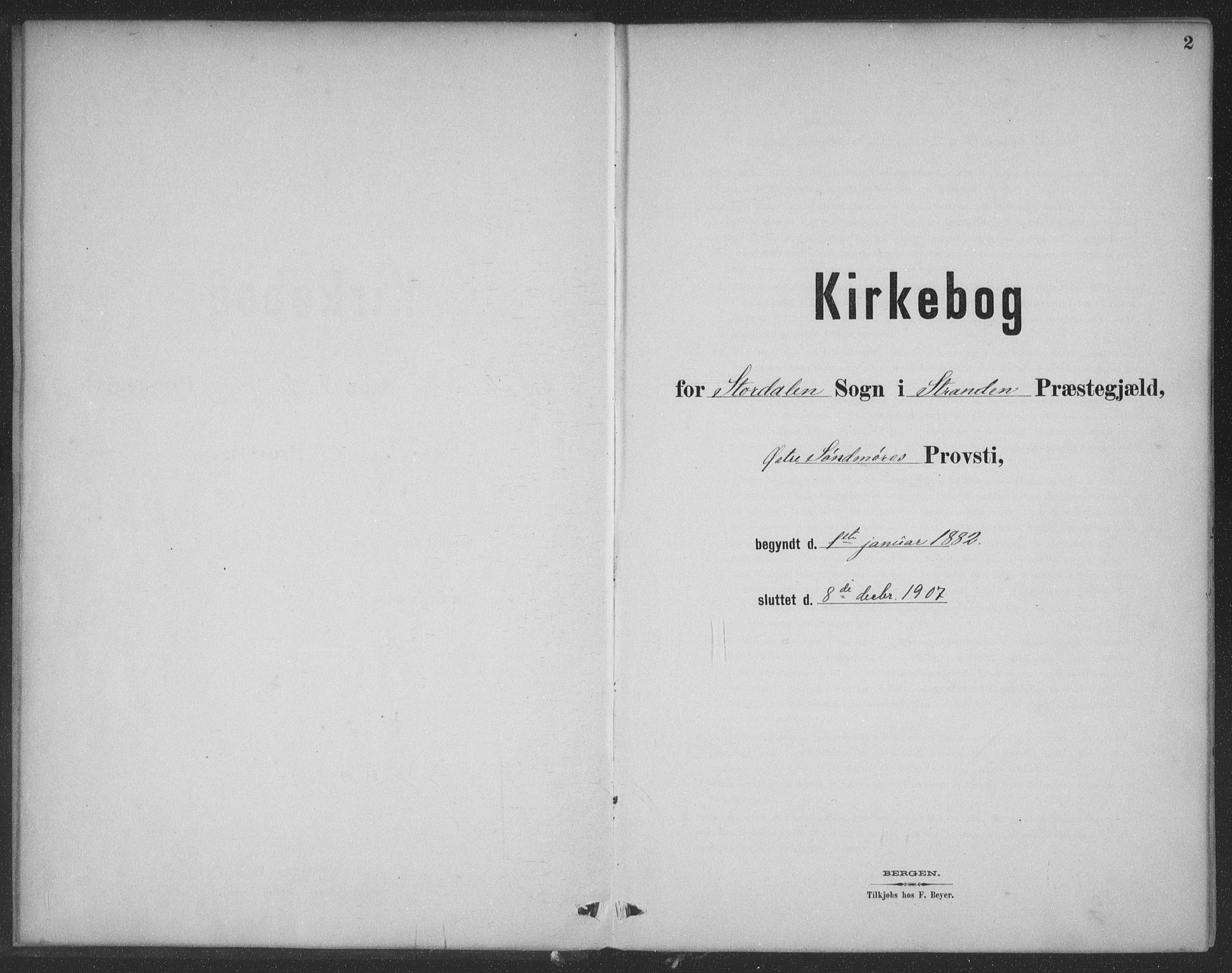 Ministerialprotokoller, klokkerbøker og fødselsregistre - Møre og Romsdal, SAT/A-1454/521/L0299: Parish register (official) no. 521A01, 1882-1907, p. 2