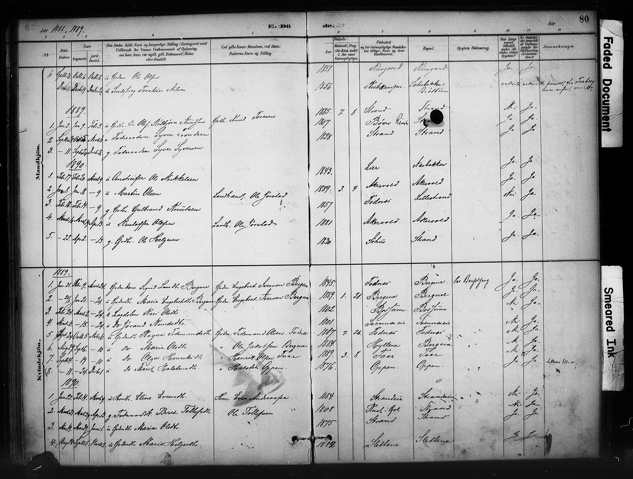 Nord-Aurdal prestekontor, AV/SAH-PREST-132/H/Ha/Haa/L0010: Parish register (official) no. 10, 1883-1896, p. 80