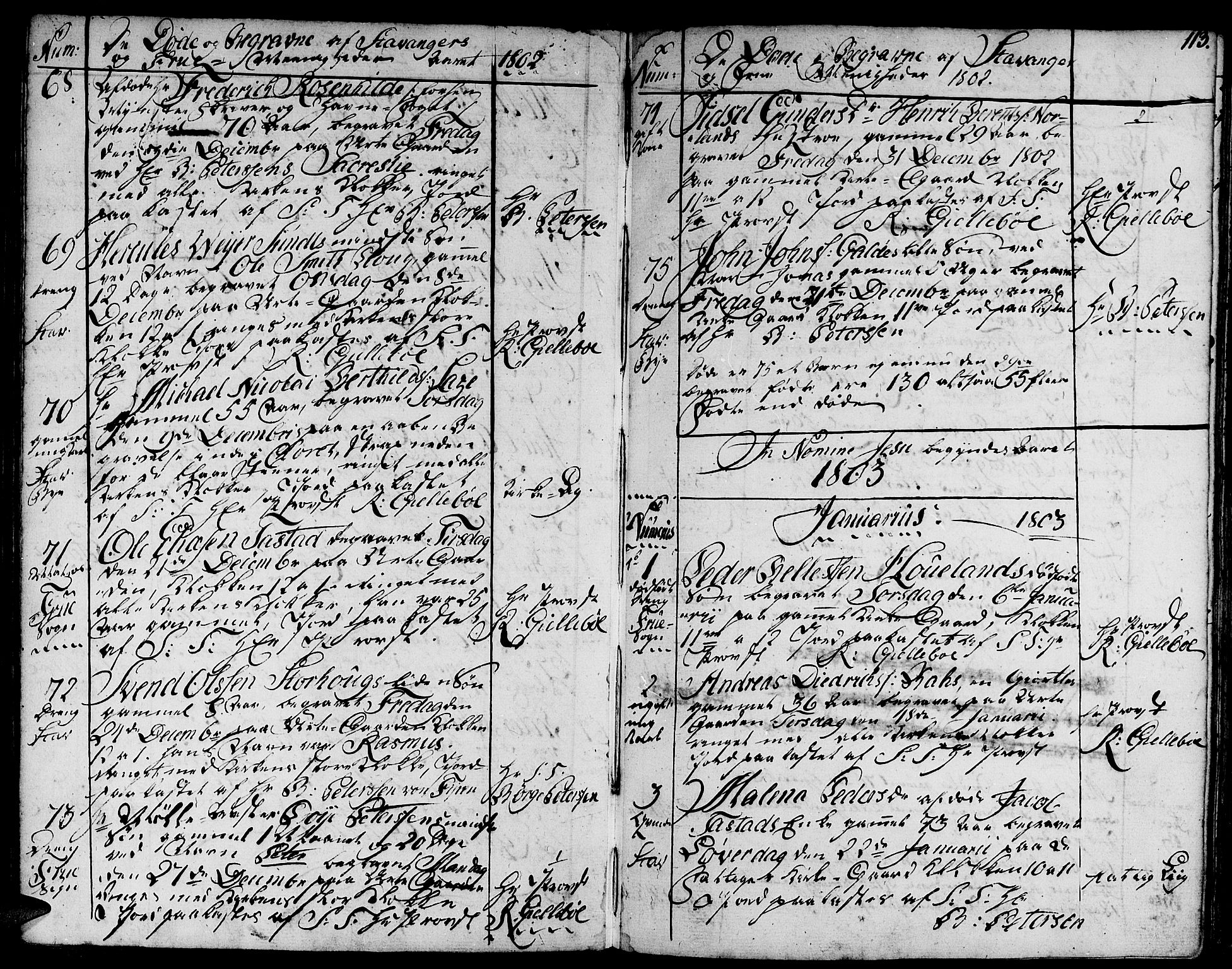 Domkirken sokneprestkontor, SAST/A-101812/001/30/30BA/L0007: Parish register (official) no. A 7, 1789-1815, p. 113