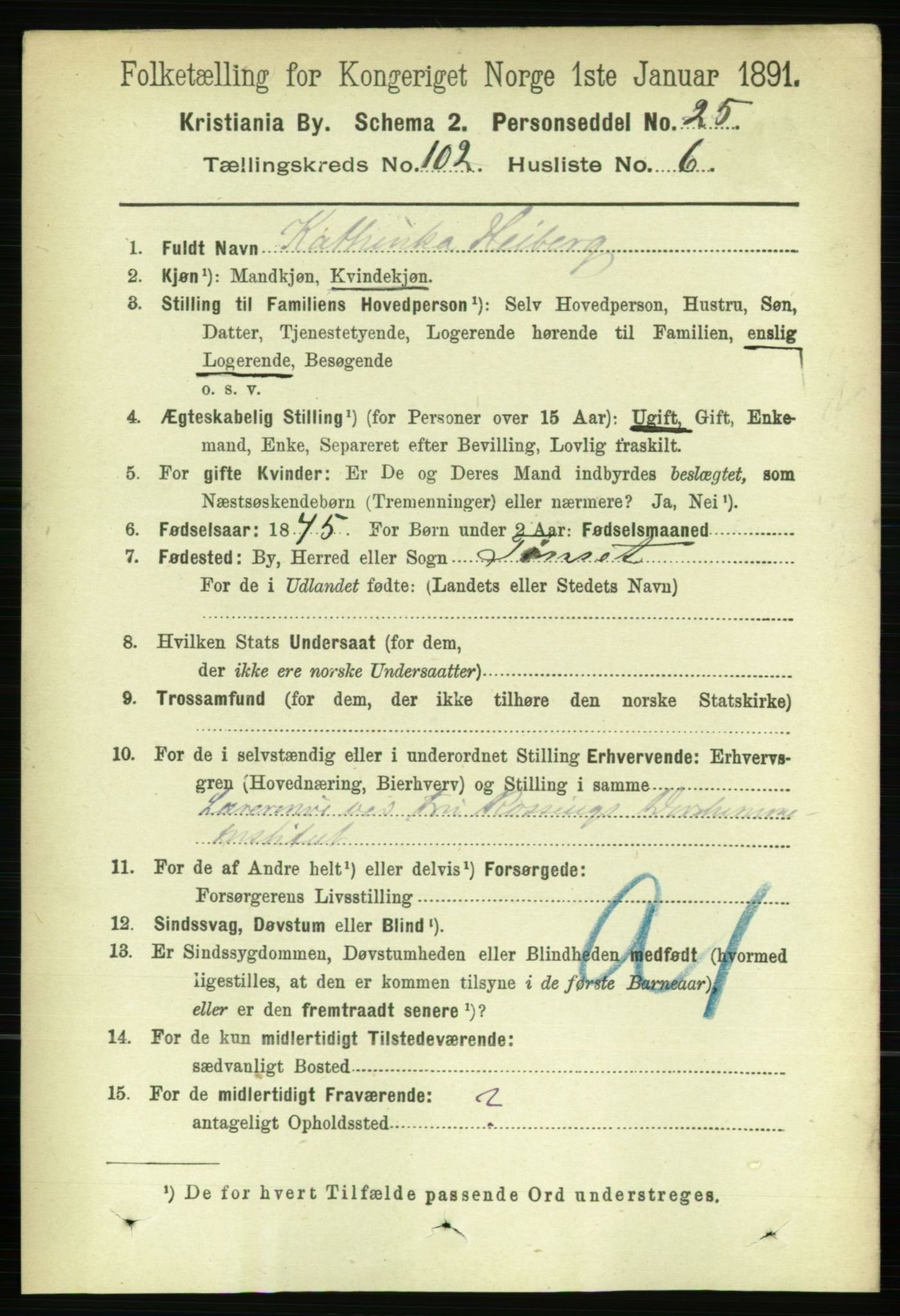 RA, 1891 census for 0301 Kristiania, 1891, p. 50759