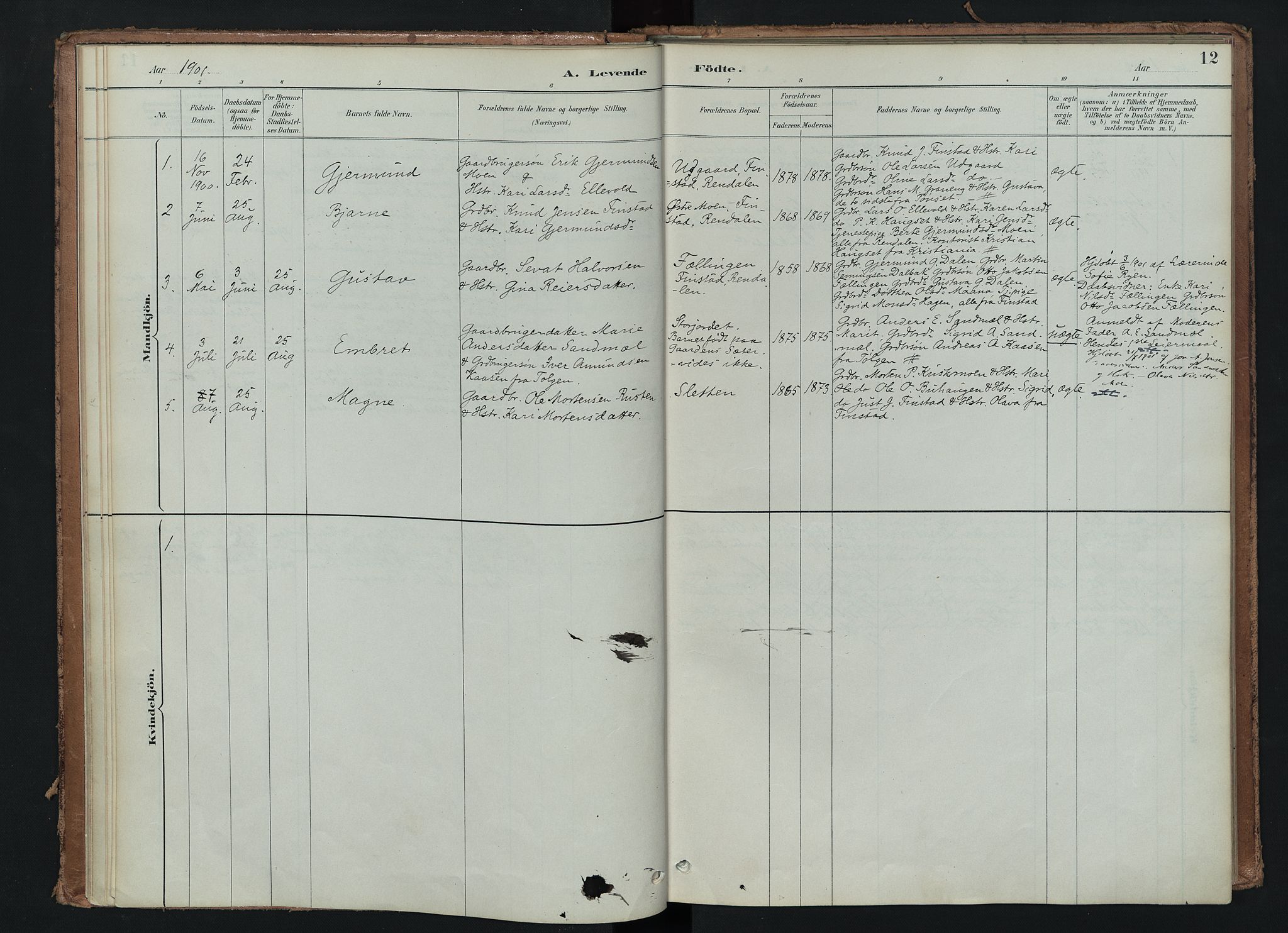 Tynset prestekontor, SAH/PREST-058/H/Ha/Haa/L0024: Parish register (official) no. 24, 1885-1916, p. 12