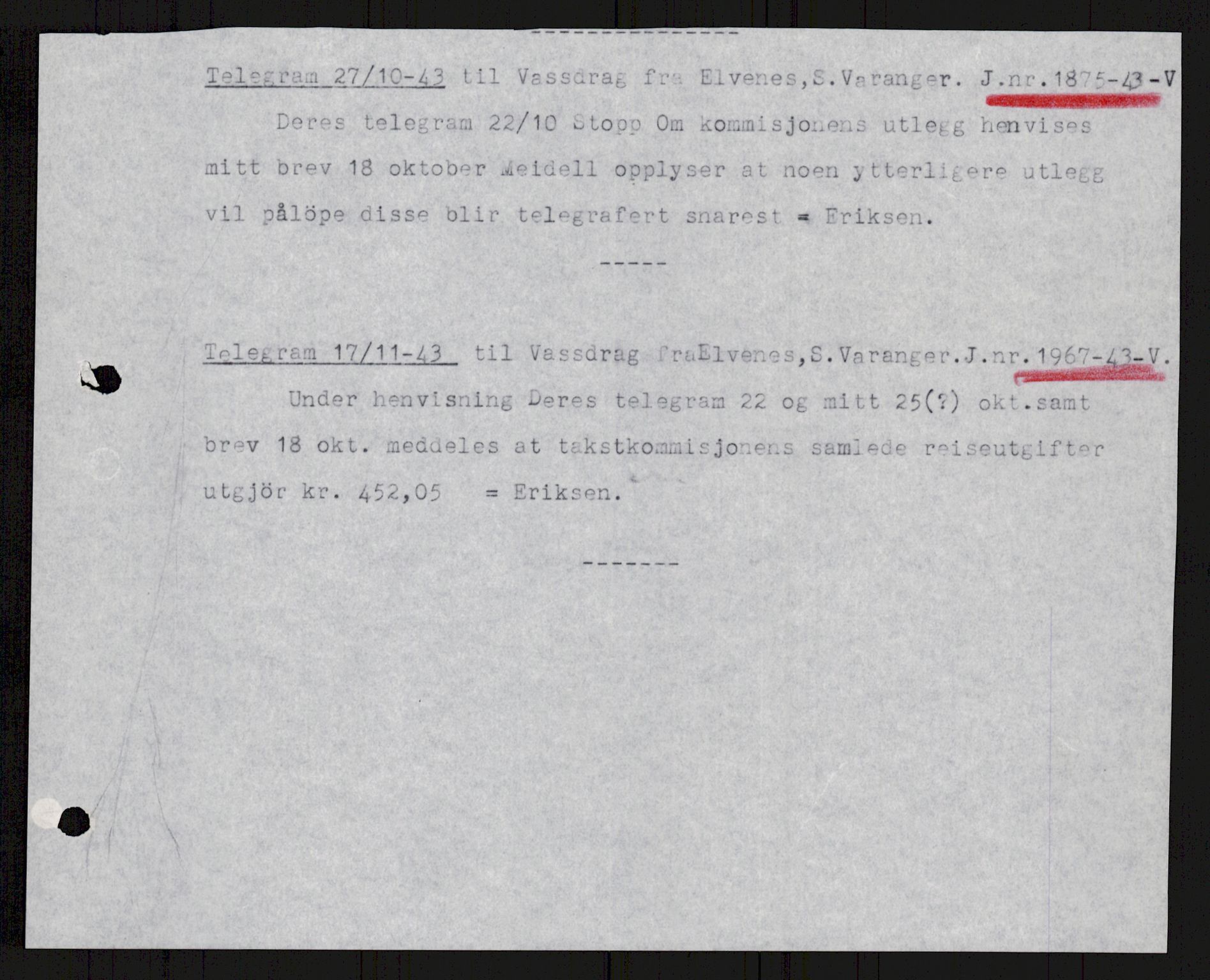 Vassdragsdirektoratet/avdelingen, RA/S-6242/F/Fa/L0537: Pasvikelva, 1932-1955, p. 53