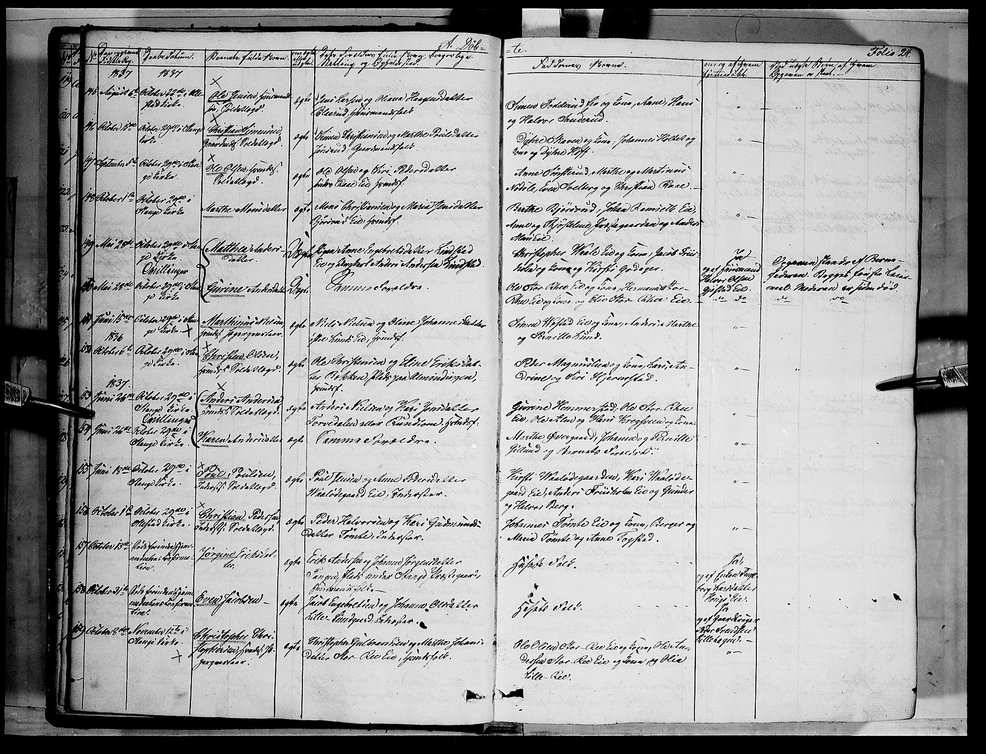 Stange prestekontor, AV/SAH-PREST-002/K/L0010: Parish register (official) no. 10, 1835-1845, p. 24