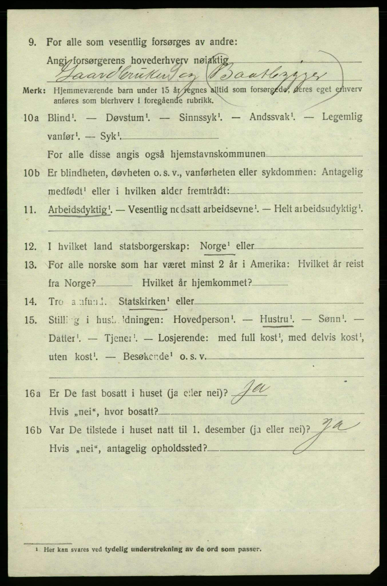 SAB, 1920 census for Jondal, 1920, p. 4233