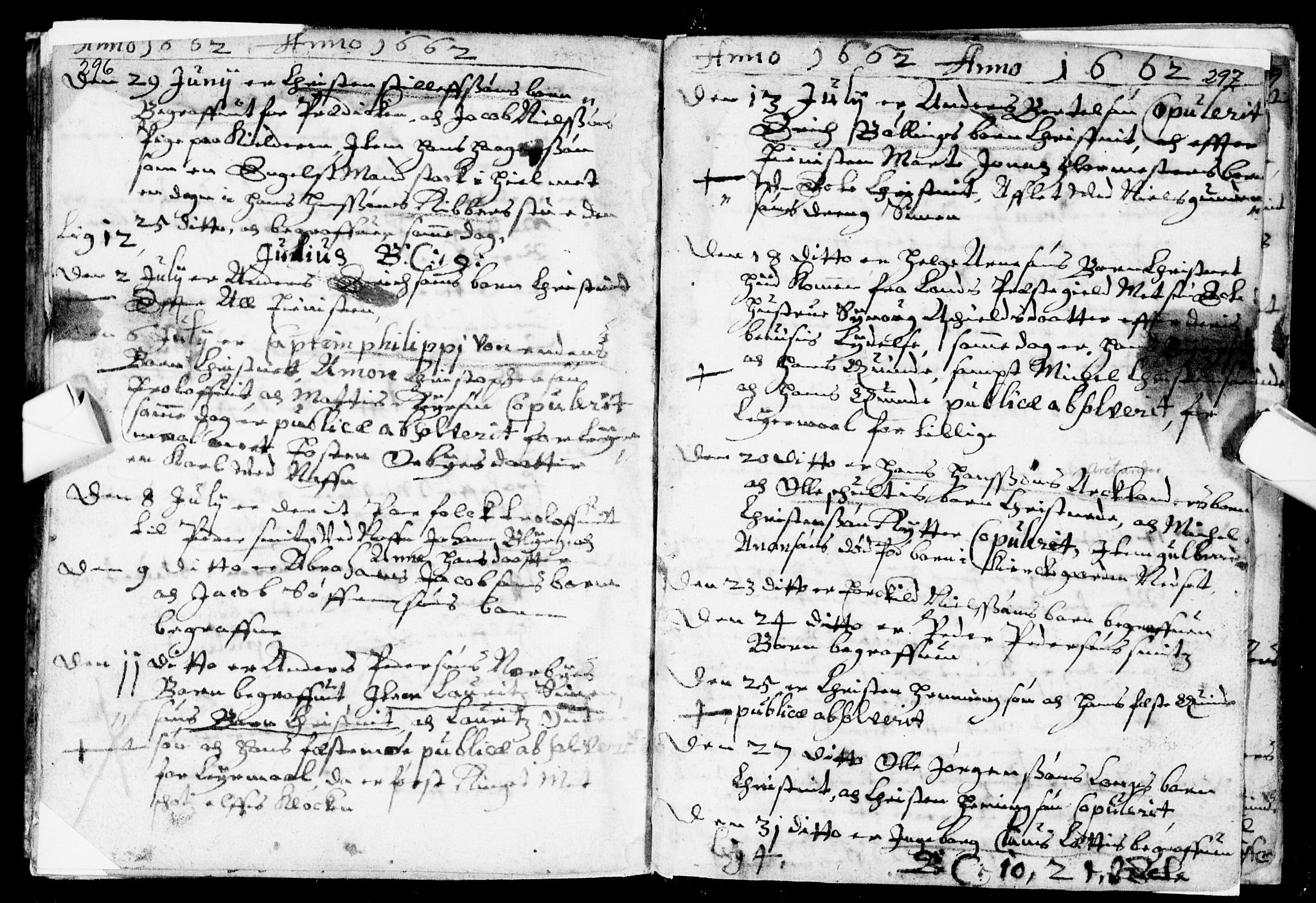 Bragernes kirkebøker, AV/SAKO-A-6/F/Fa/L0001: Parish register (official) no. I 1, 1634-1662, p. 296-297