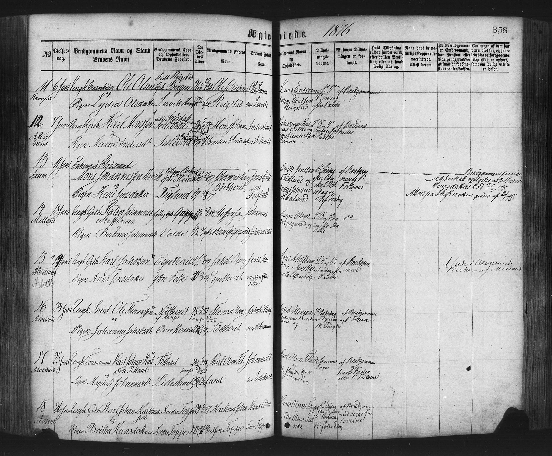 Hamre sokneprestembete, AV/SAB-A-75501/H/Ha/Haa/Haaa/L0015: Parish register (official) no. A 15, 1870-1881, p. 358