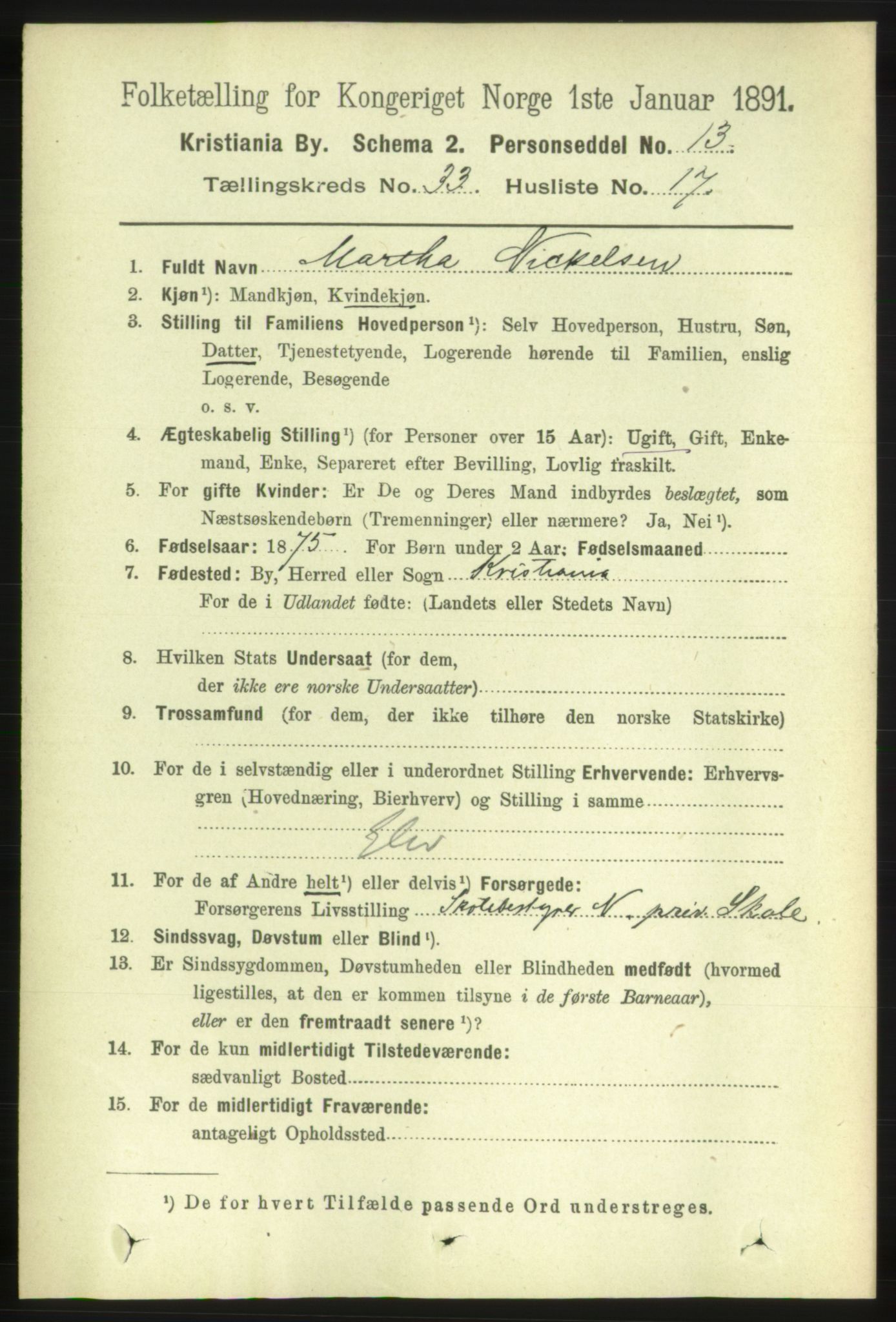 RA, 1891 census for 0301 Kristiania, 1891, p. 18029