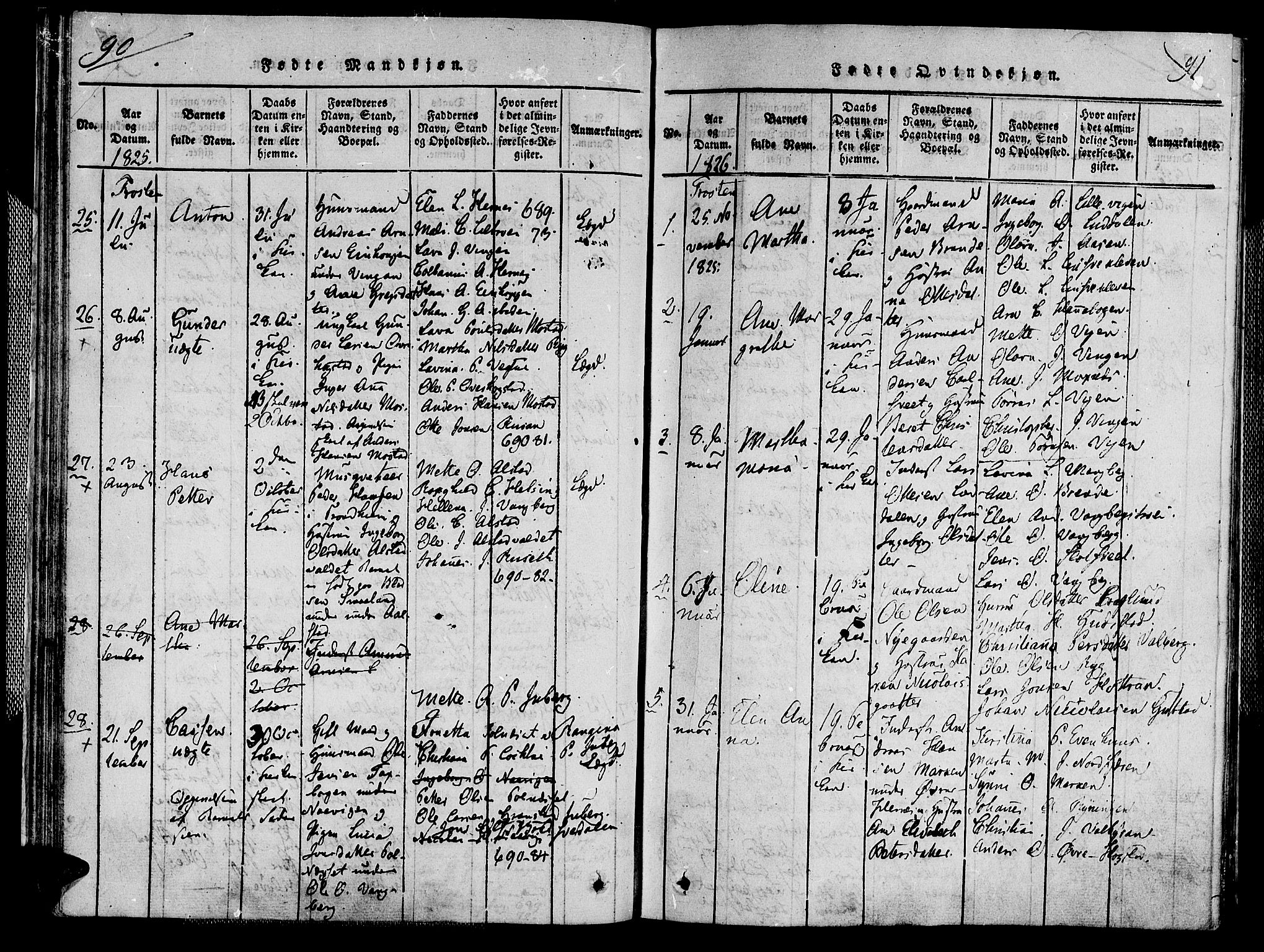 Ministerialprotokoller, klokkerbøker og fødselsregistre - Nord-Trøndelag, SAT/A-1458/713/L0112: Parish register (official) no. 713A04 /1, 1817-1827, p. 90-91