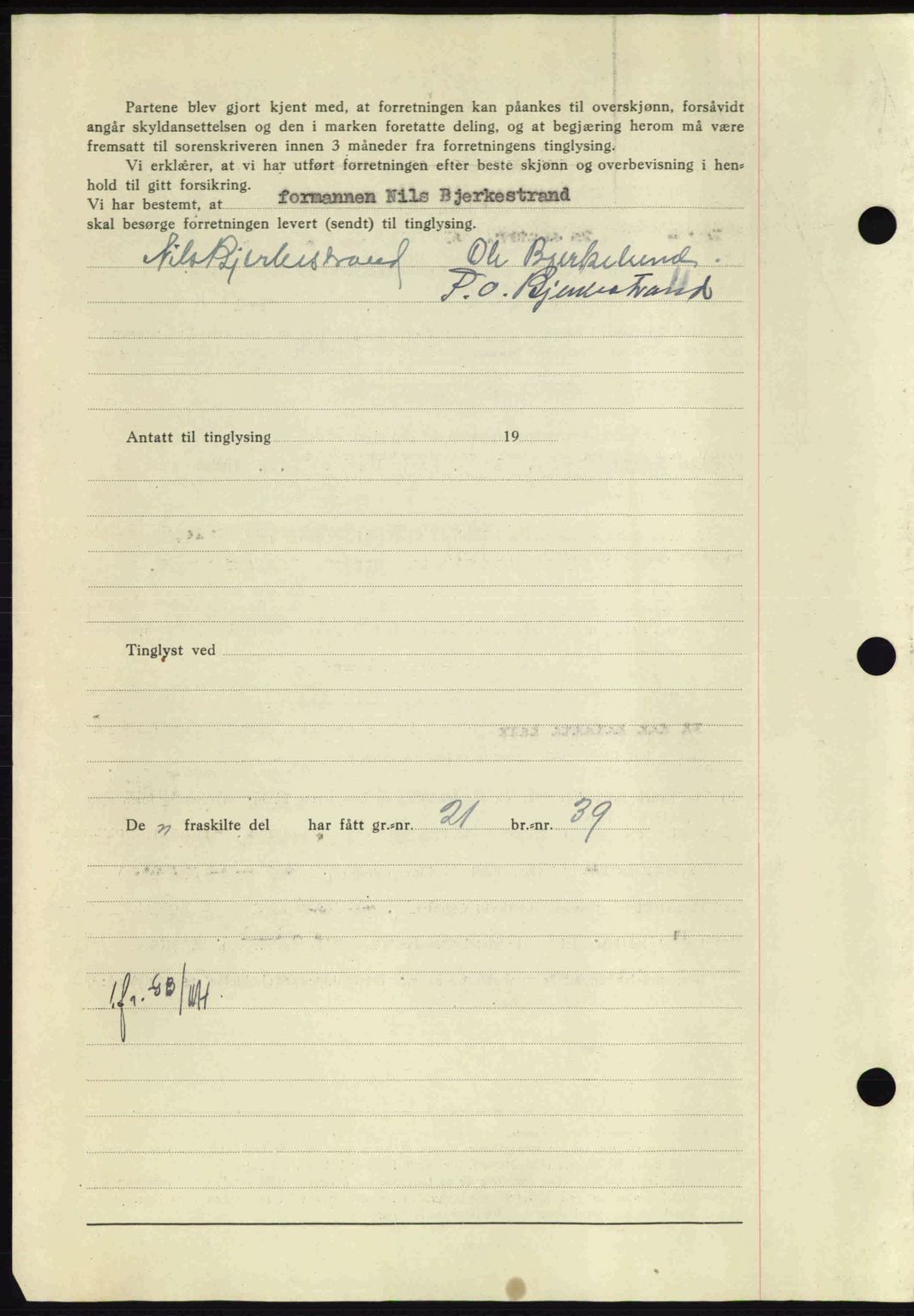 Nordmøre sorenskriveri, AV/SAT-A-4132/1/2/2Ca: Mortgage book no. A91, 1941-1942, Diary no: : 1739/1941