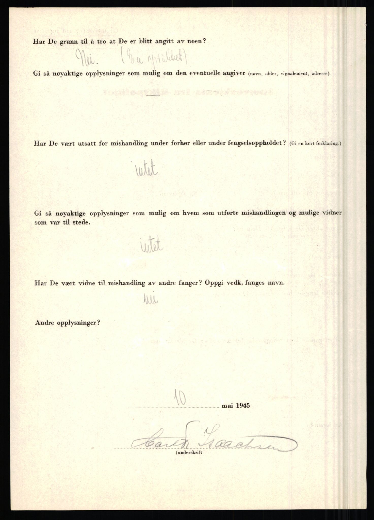 Rikspolitisjefen, AV/RA-S-1560/L/L0007: Heen, Erik C. - Iversen, Trygve, 1940-1945, p. 1198