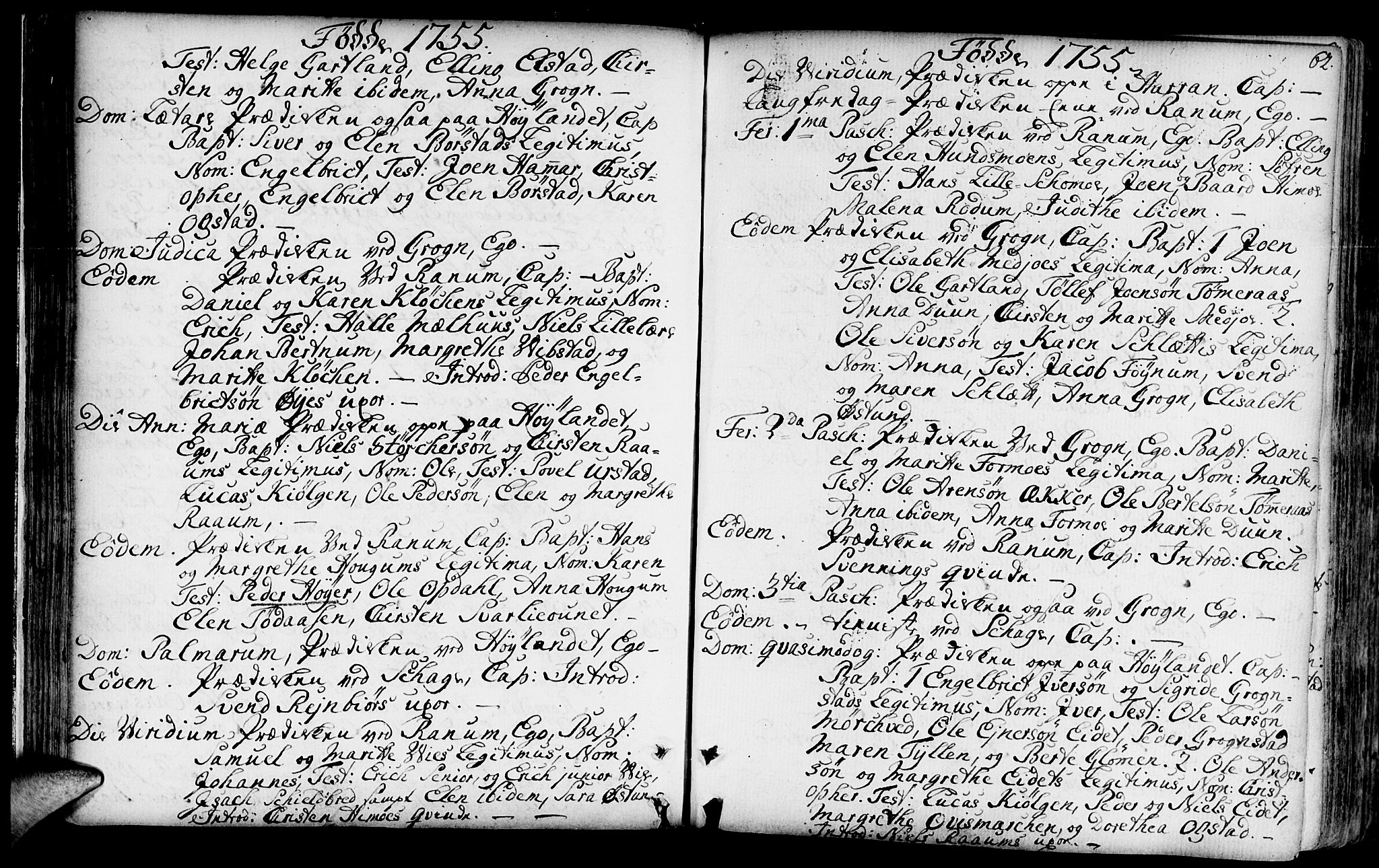 Ministerialprotokoller, klokkerbøker og fødselsregistre - Nord-Trøndelag, SAT/A-1458/764/L0542: Parish register (official) no. 764A02, 1748-1779, p. 62