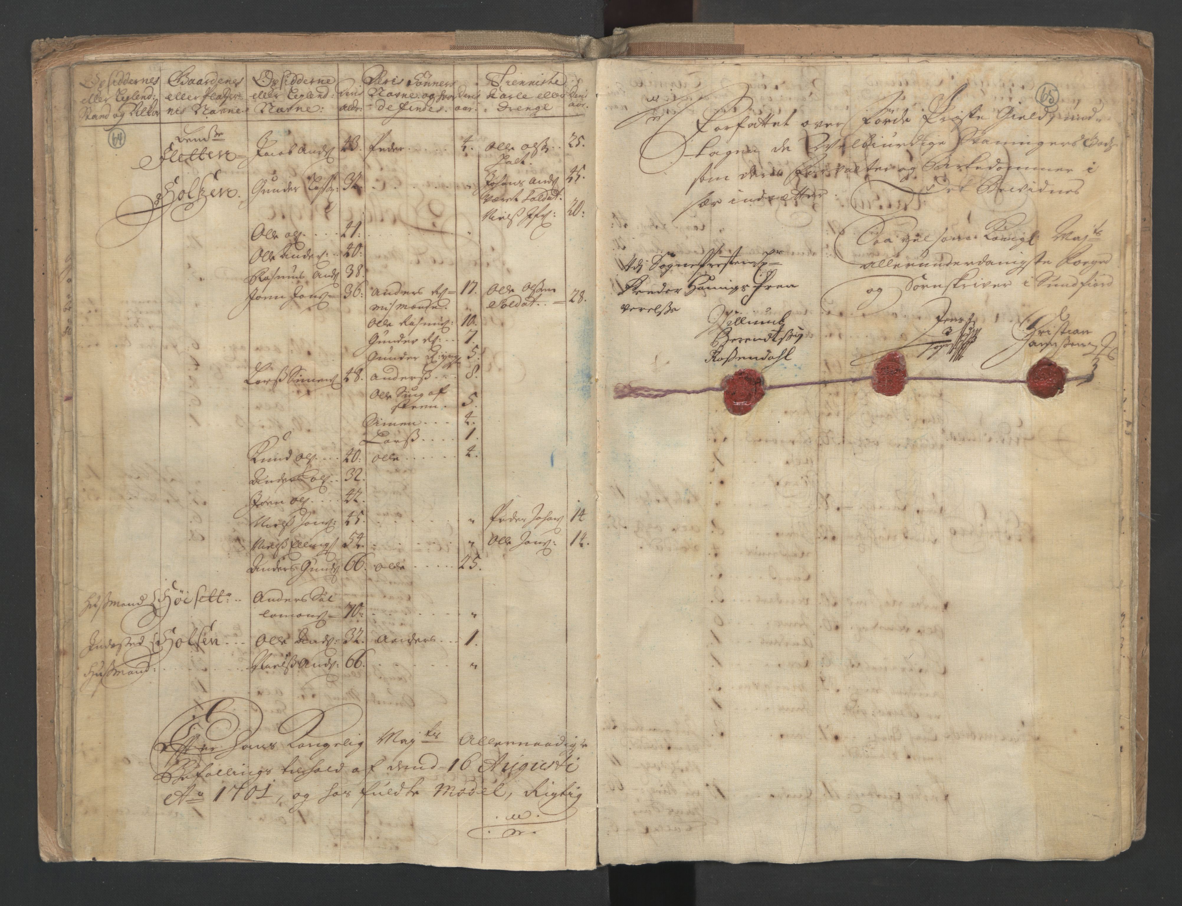 RA, Census (manntall) 1701, no. 9: Sunnfjord fogderi, Nordfjord fogderi and Svanø birk, 1701, p. 64-65