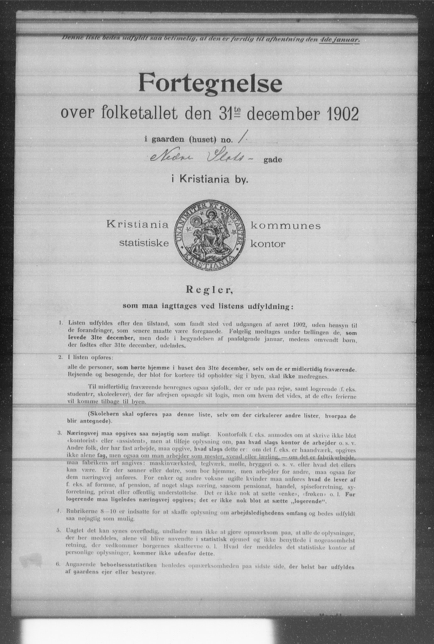 OBA, Municipal Census 1902 for Kristiania, 1902, p. 13145