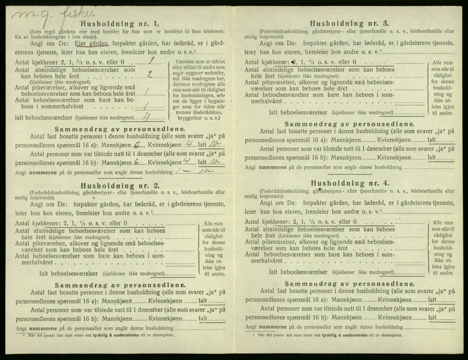 SAB, 1920 census for Fjell, 1920, p. 510