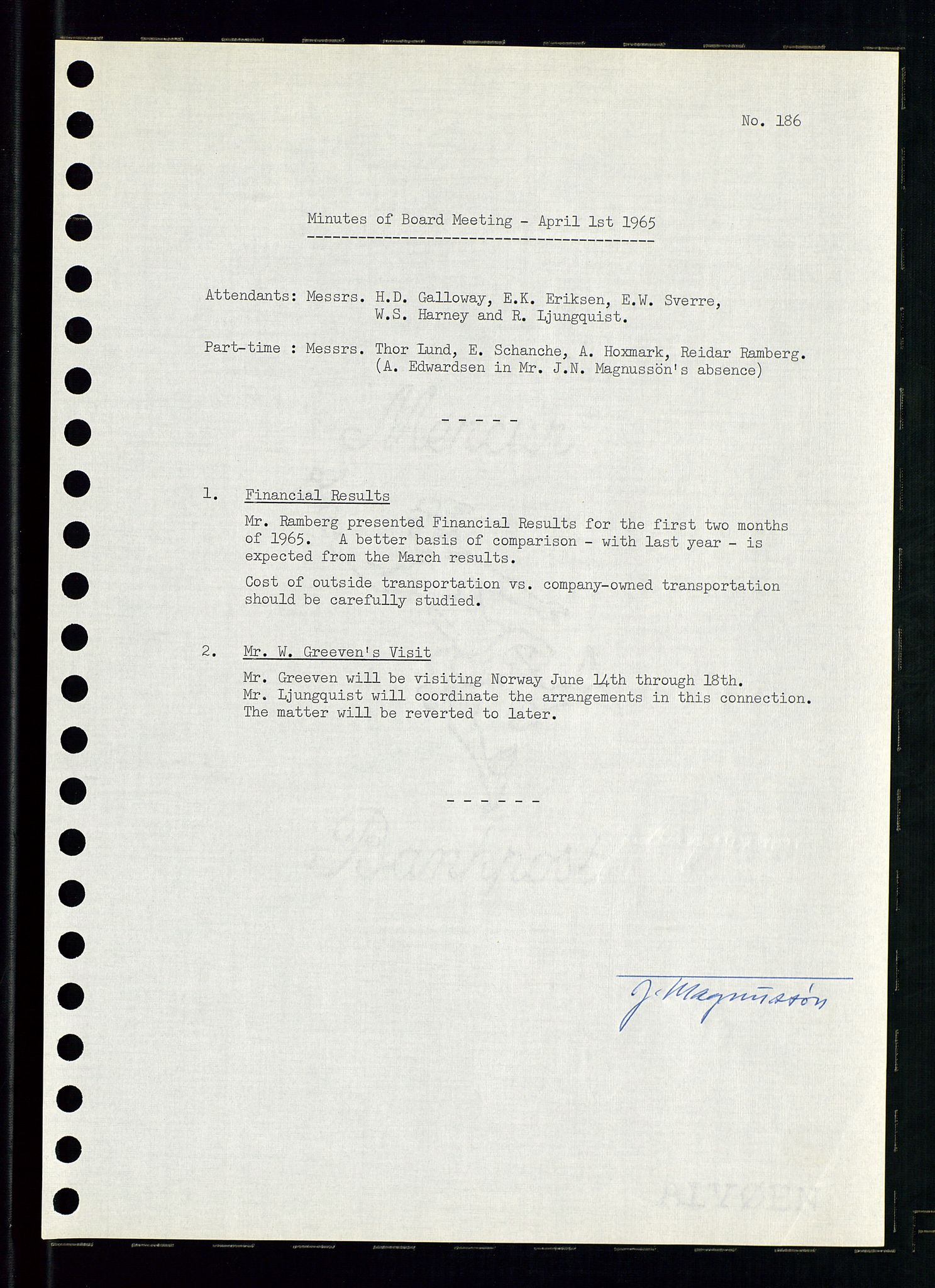 Pa 0982 - Esso Norge A/S, AV/SAST-A-100448/A/Aa/L0002/0001: Den administrerende direksjon Board minutes (styrereferater) / Den administrerende direksjon Board minutes (styrereferater), 1965, p. 130