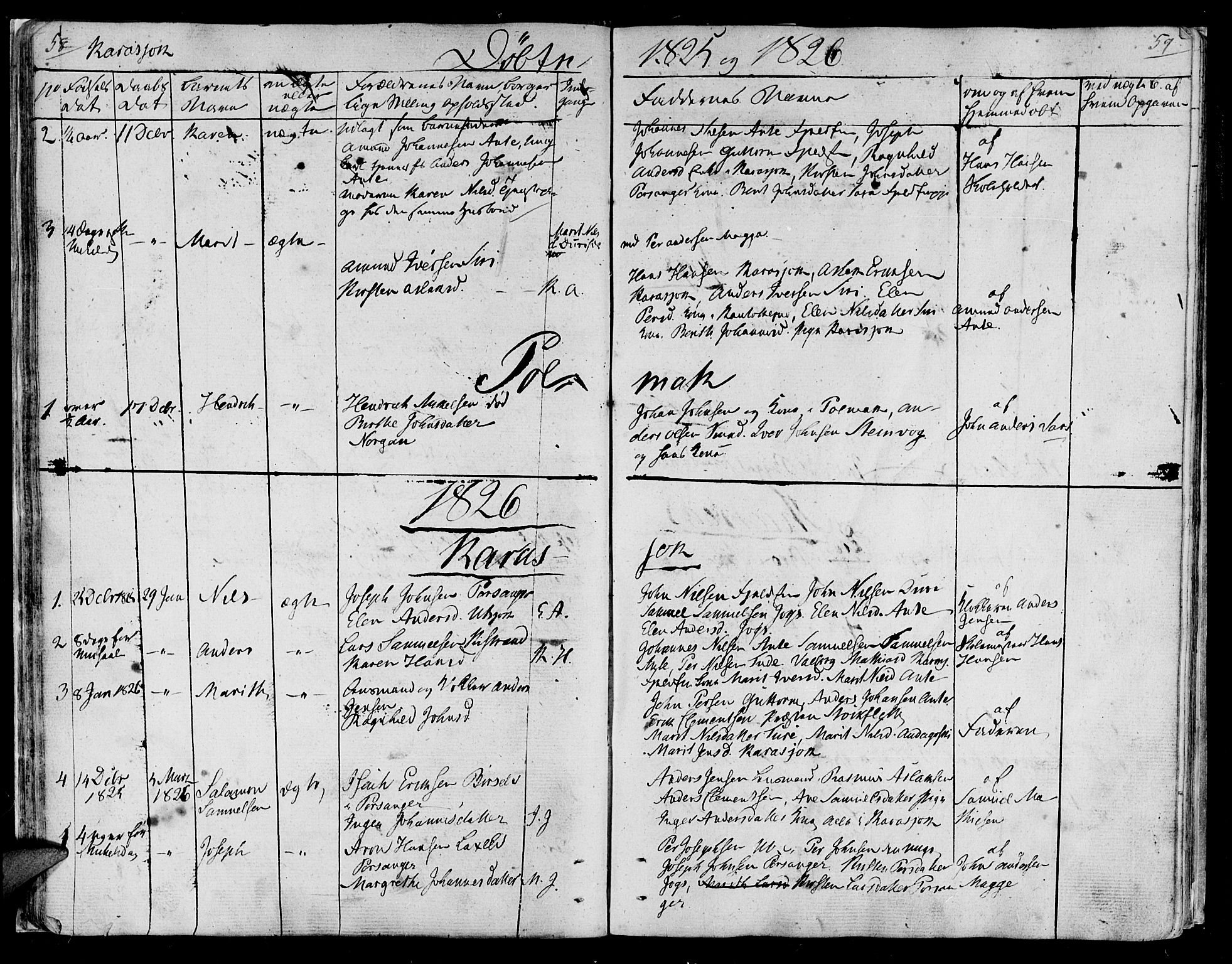Lebesby sokneprestkontor, SATØ/S-1353/H/Ha/L0002kirke: Parish register (official) no. 2, 1816-1833, p. 58-59