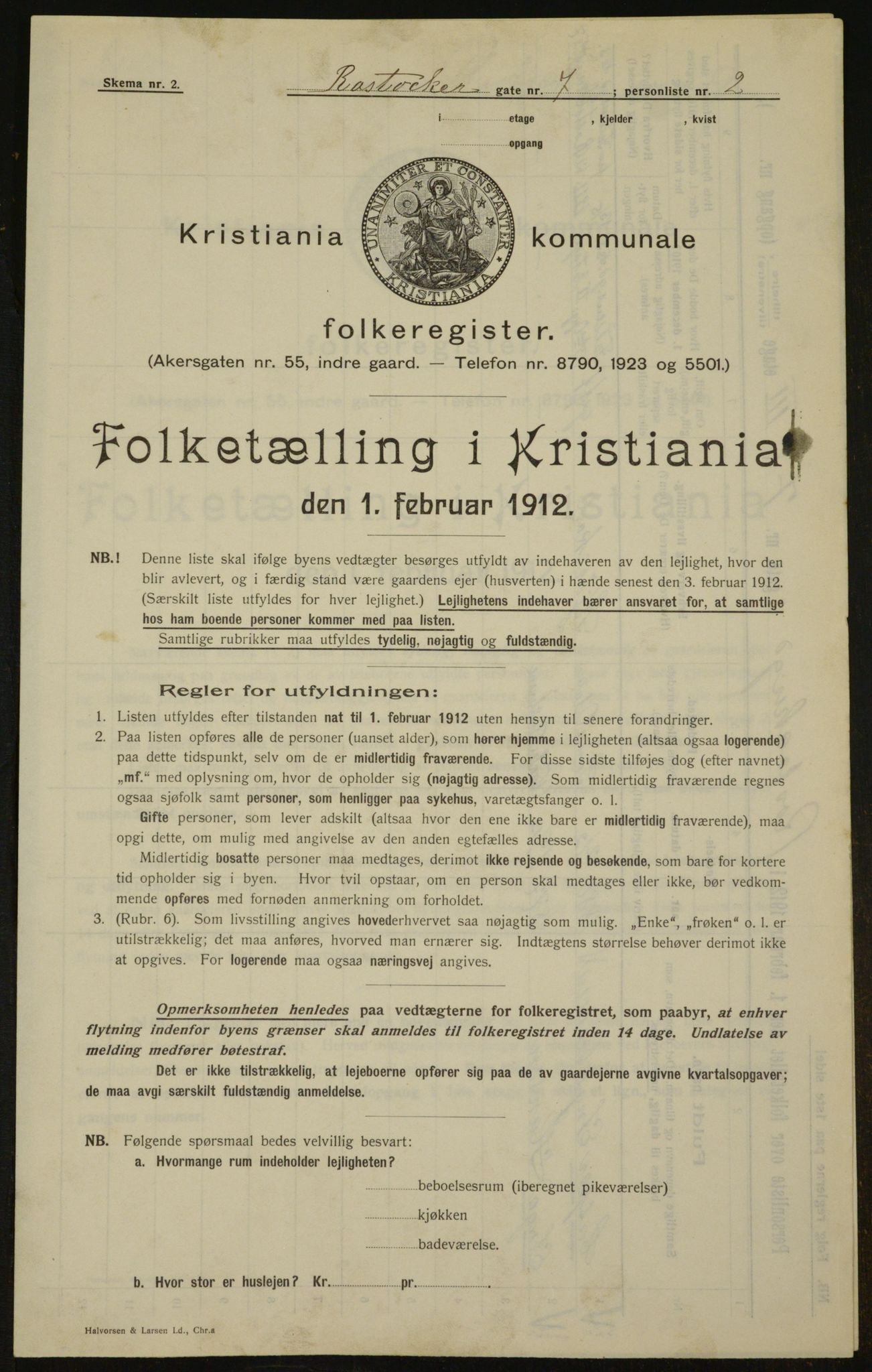 OBA, Municipal Census 1912 for Kristiania, 1912, p. 84704