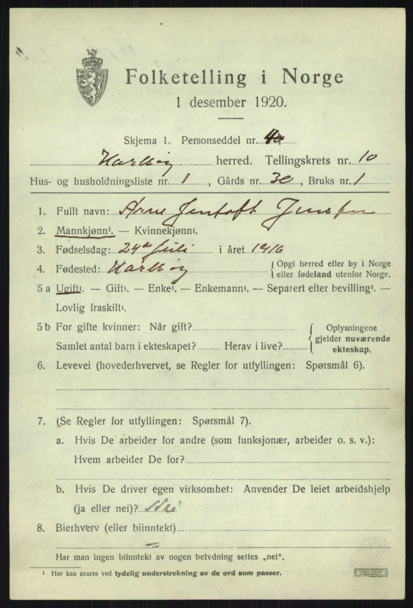 SATØ, 1920 census for Karlsøy, 1920, p. 3787