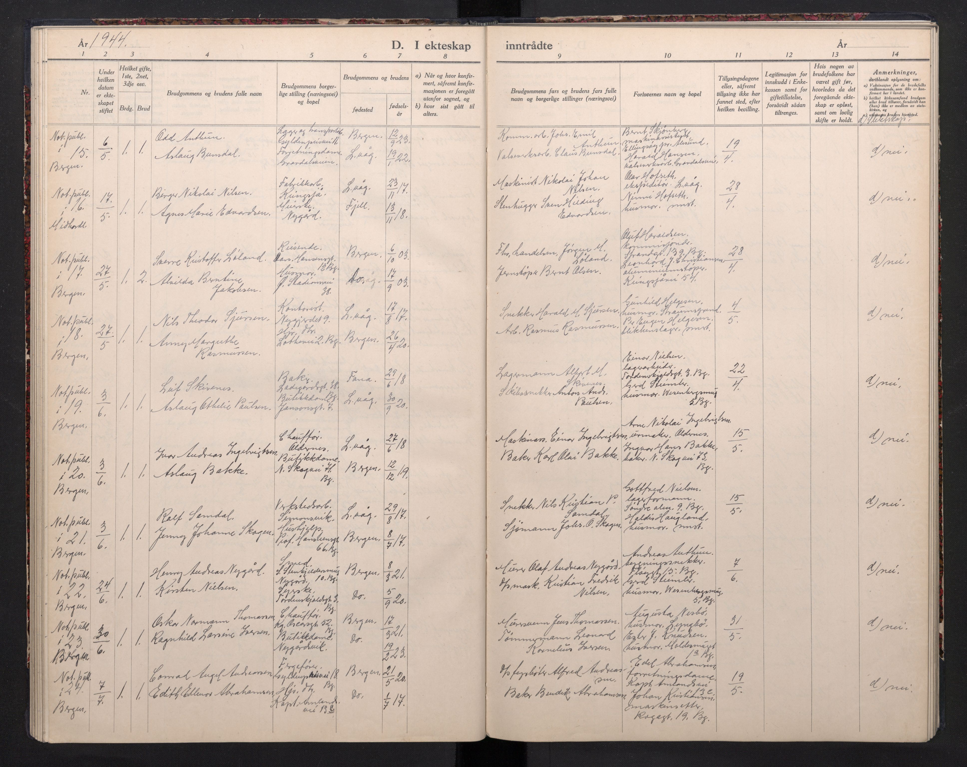 Laksevåg Sokneprestembete, AV/SAB-A-76501/H/Ha/Haa/Haaa/L0004: Parish register (official) no. A 4, 1943-1946