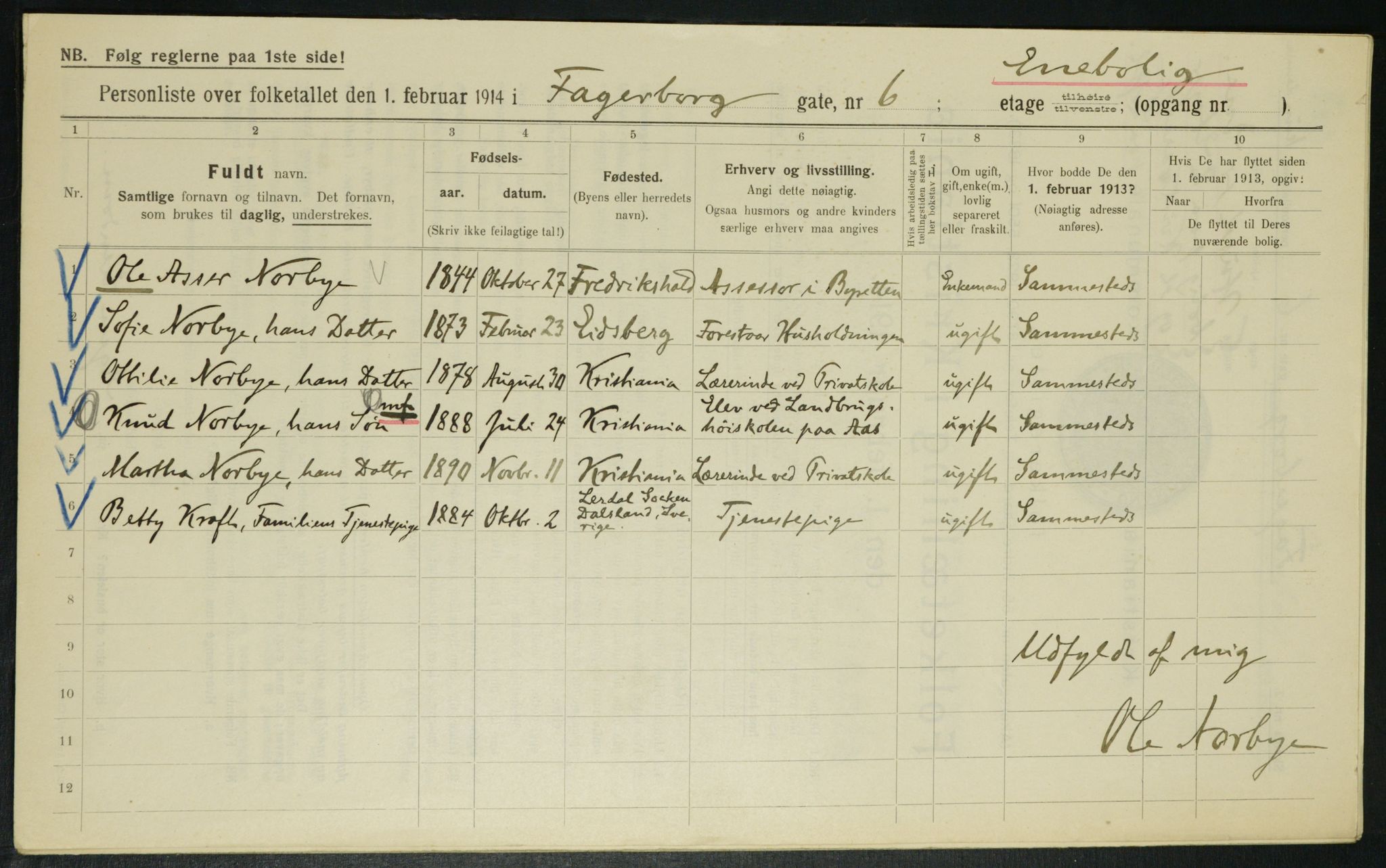 OBA, Municipal Census 1914 for Kristiania, 1914, p. 23086