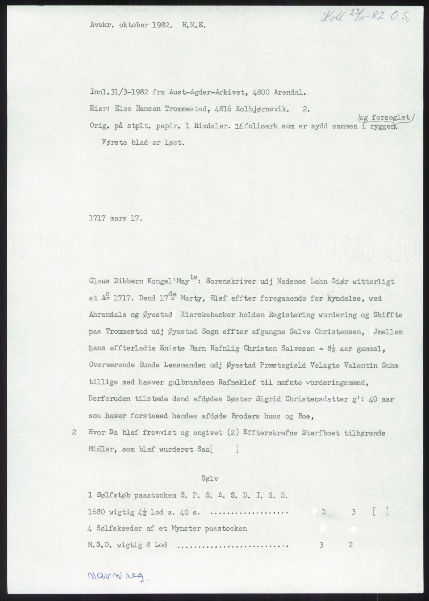 Samlinger til kildeutgivelse, Diplomavskriftsamlingen, AV/RA-EA-4053/H/Ha, p. 979