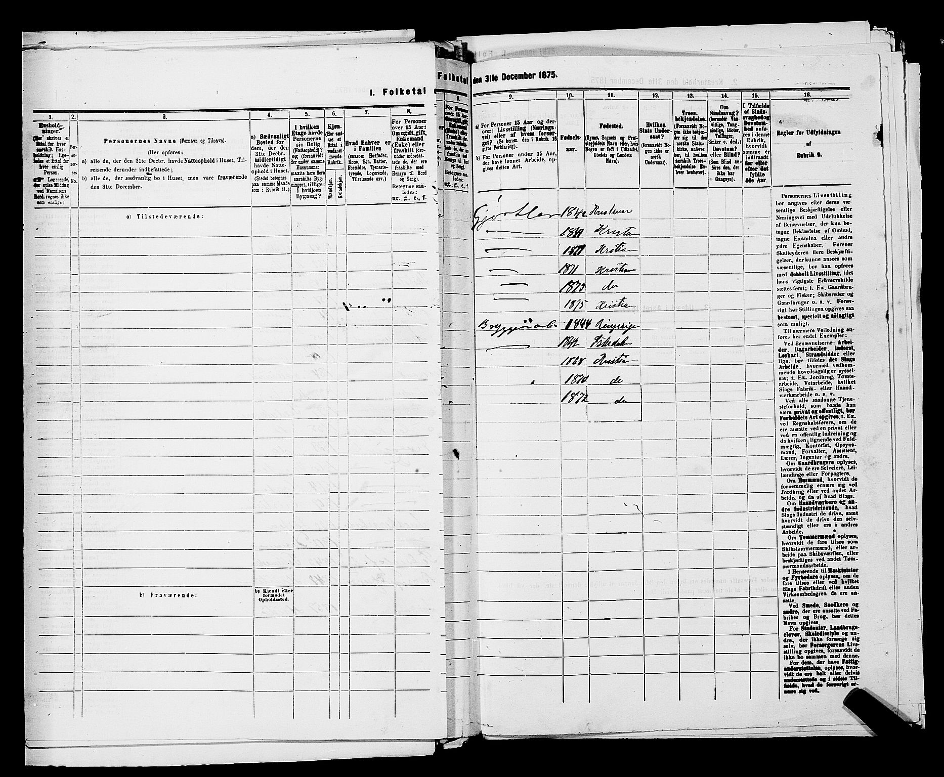 RA, 1875 census for 0301 Kristiania, 1875, p. 1935