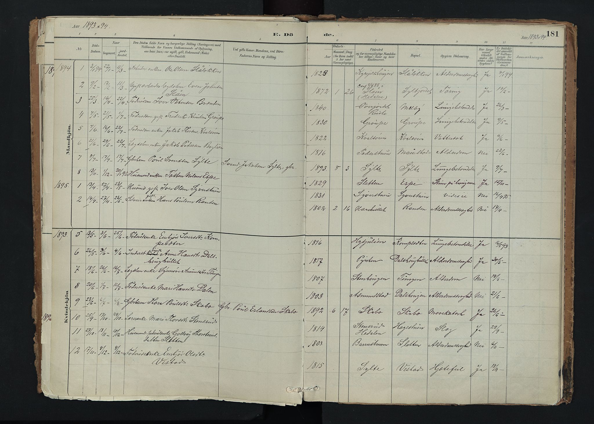 Nord-Fron prestekontor, SAH/PREST-080/H/Ha/Haa/L0005: Parish register (official) no. 5, 1884-1914, p. 181