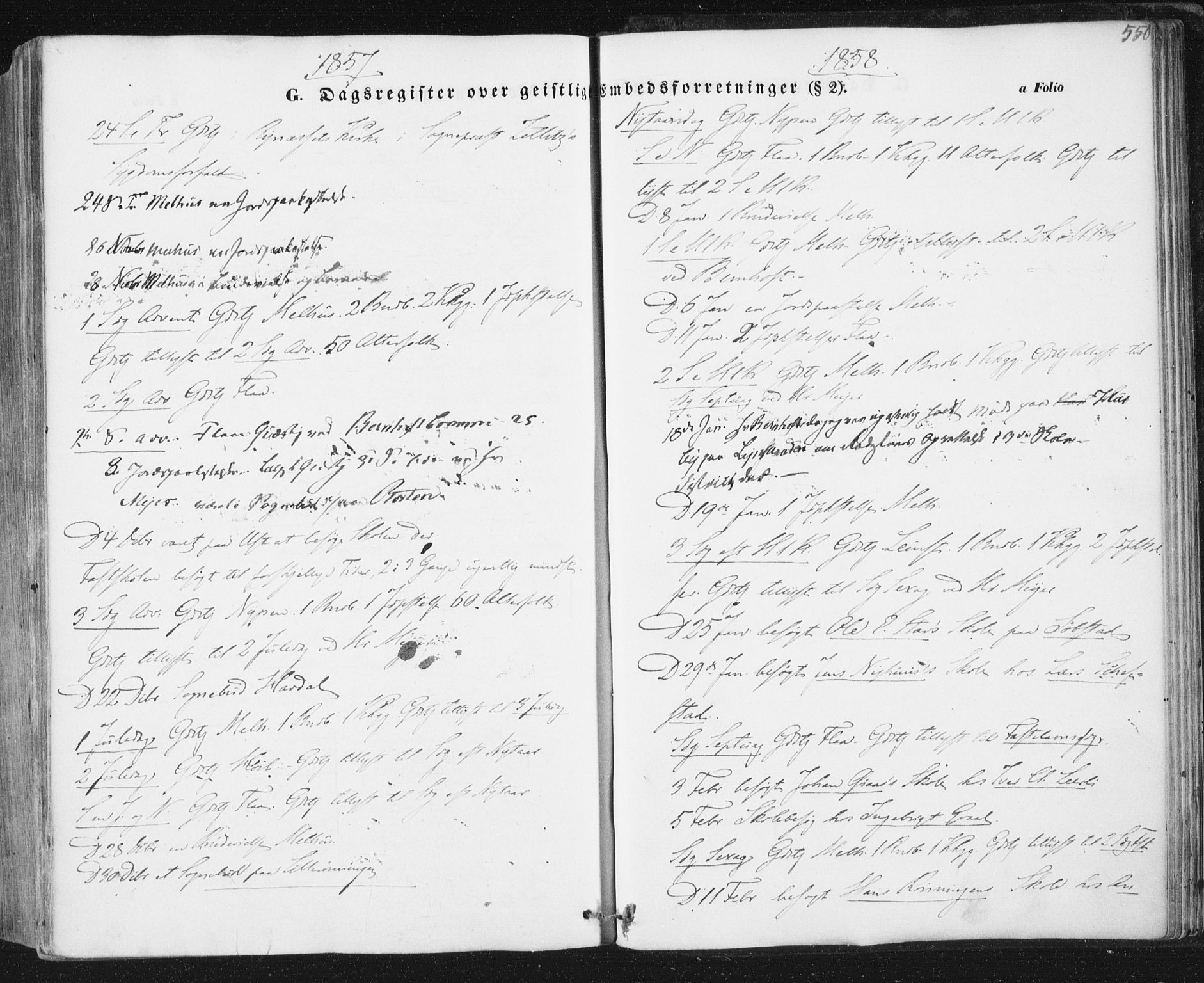 Ministerialprotokoller, klokkerbøker og fødselsregistre - Sør-Trøndelag, SAT/A-1456/691/L1076: Parish register (official) no. 691A08, 1852-1861, p. 550