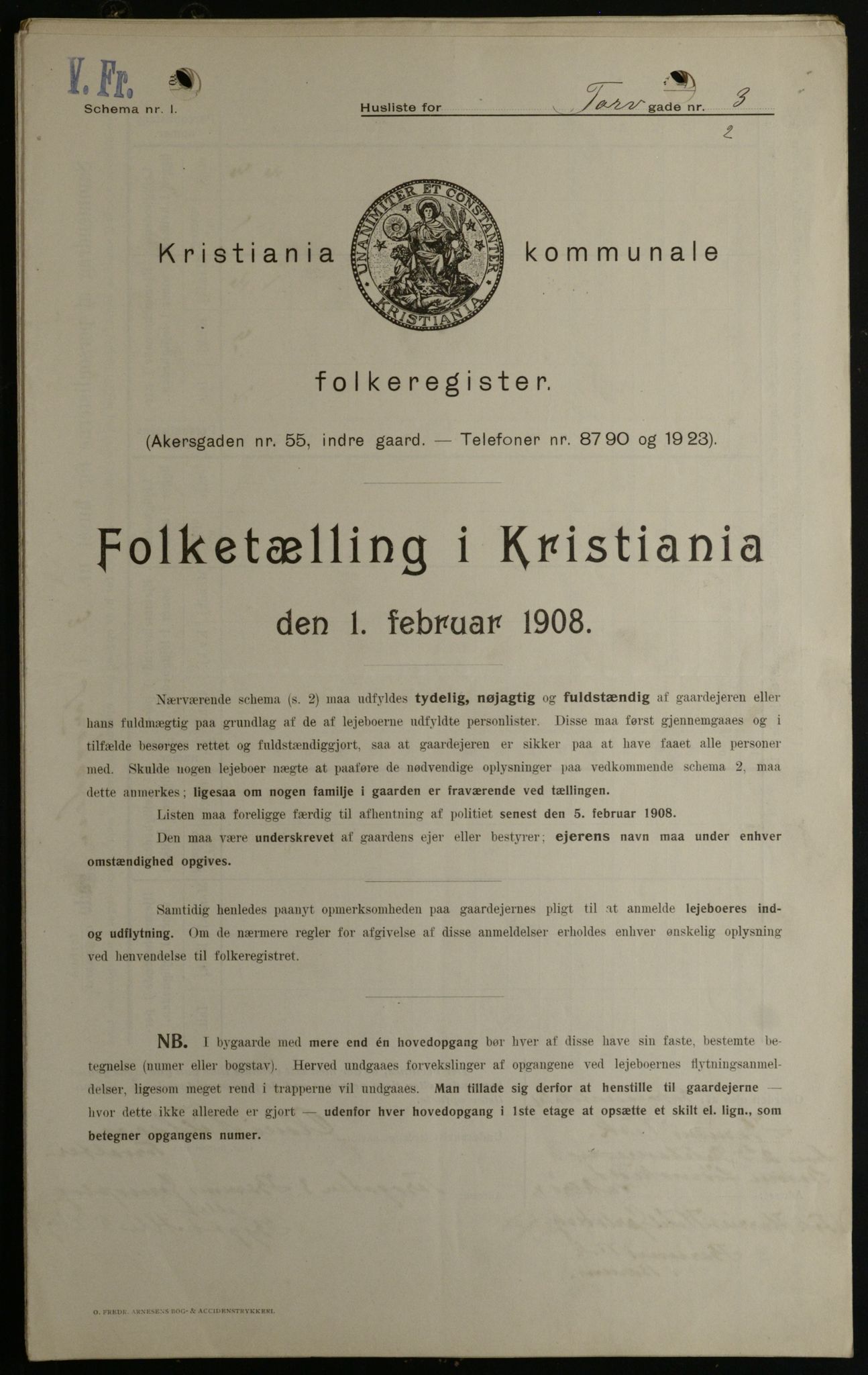 OBA, Municipal Census 1908 for Kristiania, 1908, p. 102464