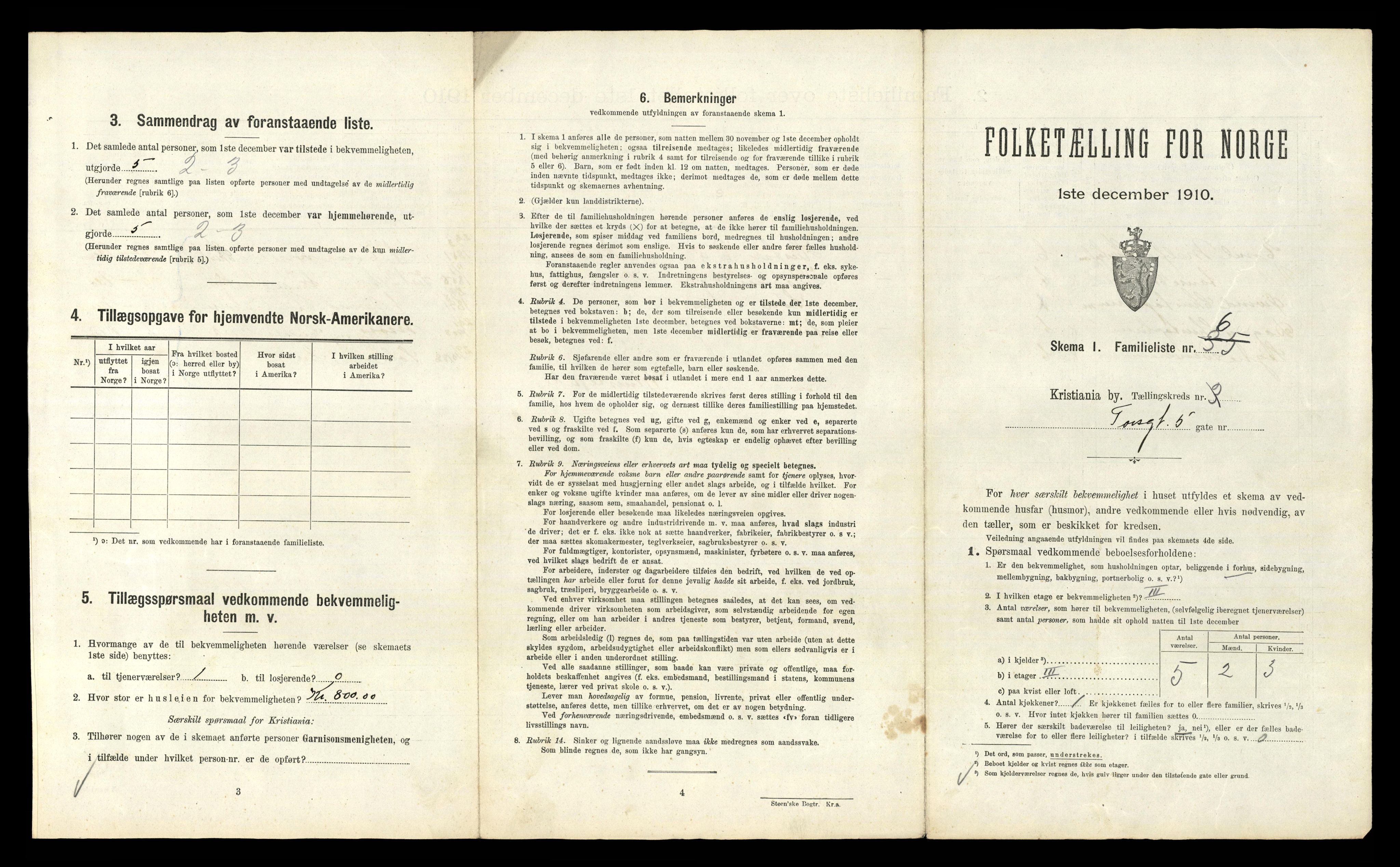 RA, 1910 census for Kristiania, 1910, p. 109543