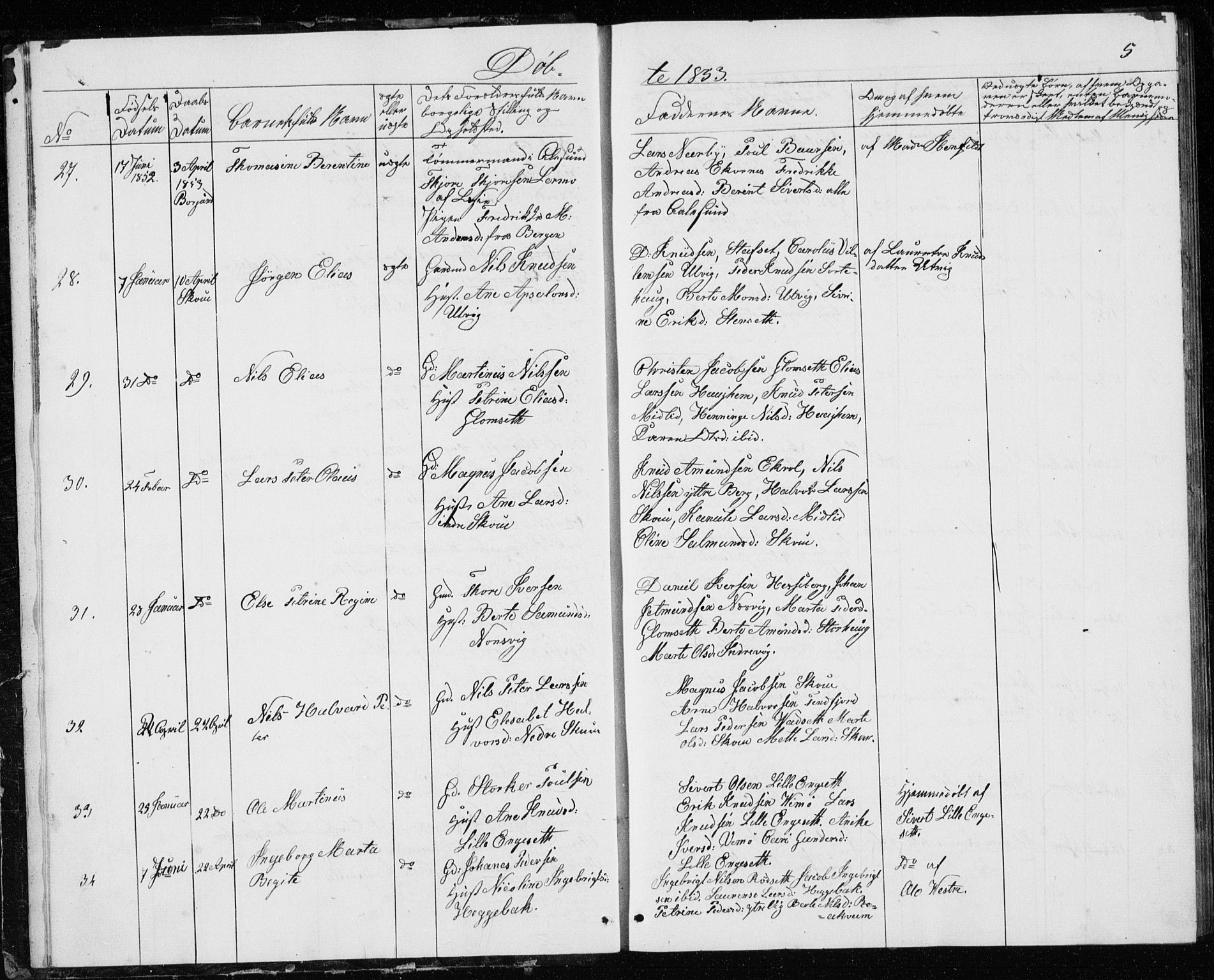 Ministerialprotokoller, klokkerbøker og fødselsregistre - Møre og Romsdal, AV/SAT-A-1454/528/L0416: Curate's parish register no. 528B04, 1853-1857, p. 5