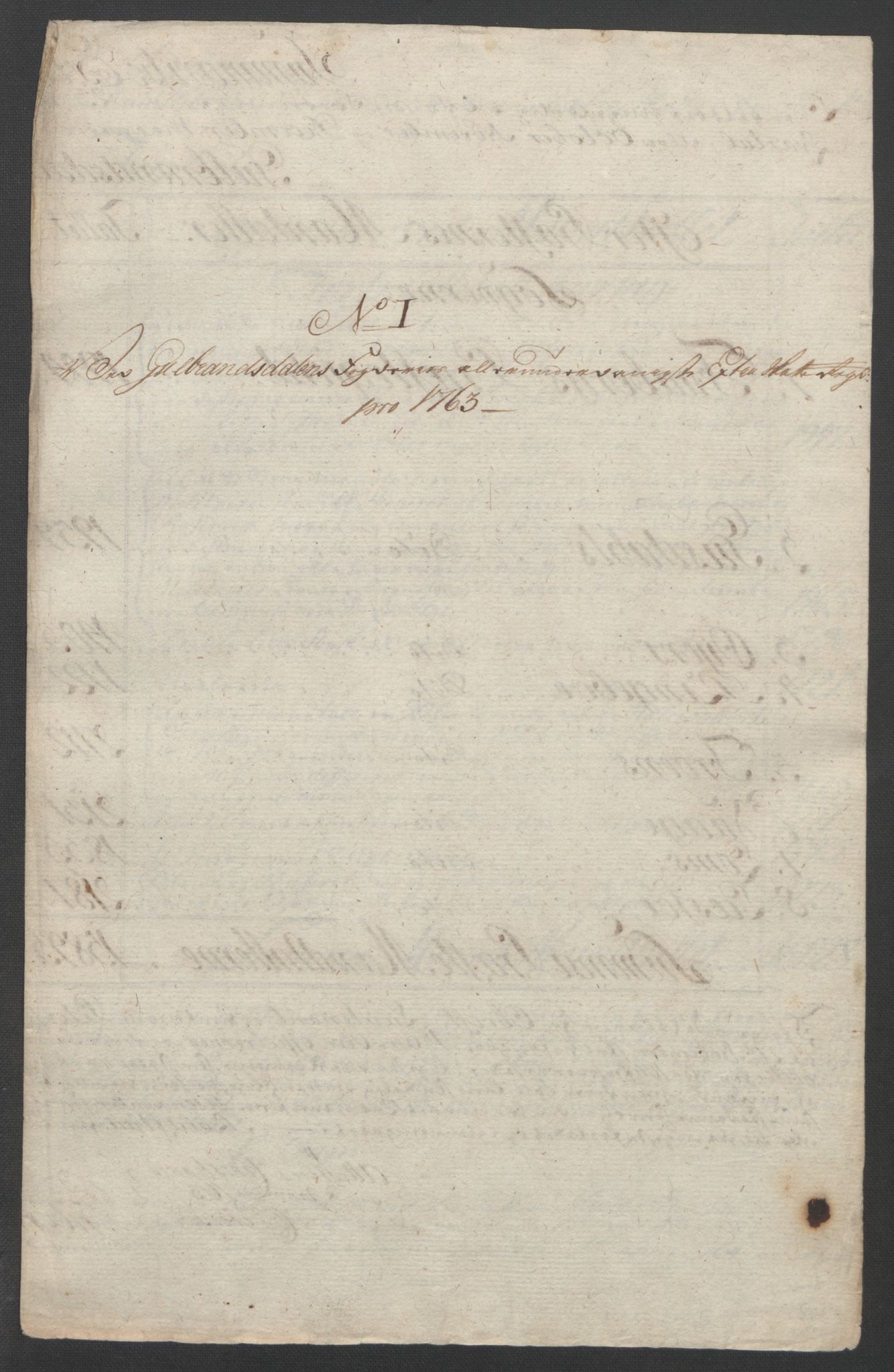 Rentekammeret inntil 1814, Reviderte regnskaper, Fogderegnskap, RA/EA-4092/R17/L1266: Ekstraskatten Gudbrandsdal, 1762-1766, p. 85