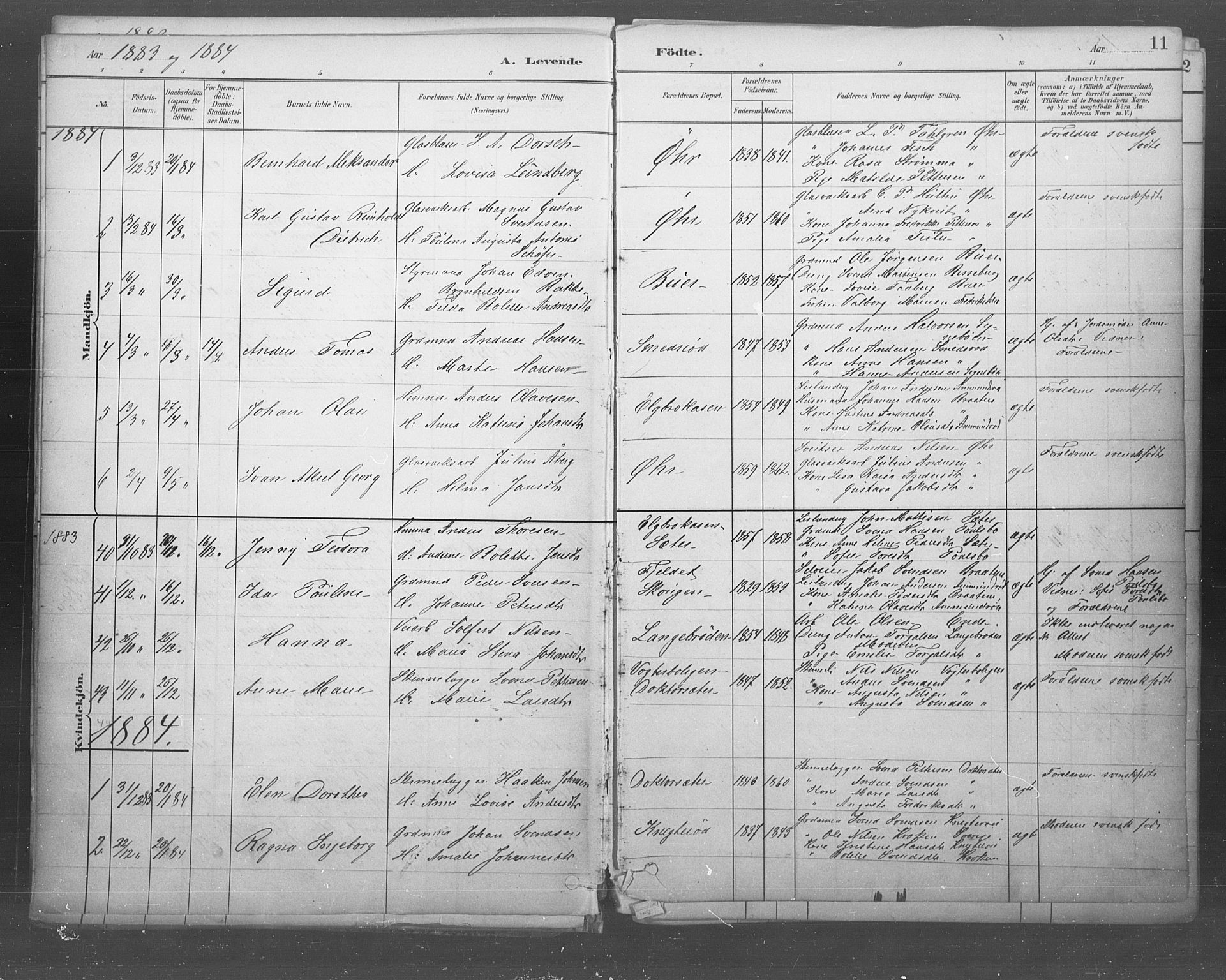 Idd prestekontor Kirkebøker, SAO/A-10911/F/Fb/L0002: Parish register (official) no. II 2, 1882-1923, p. 11