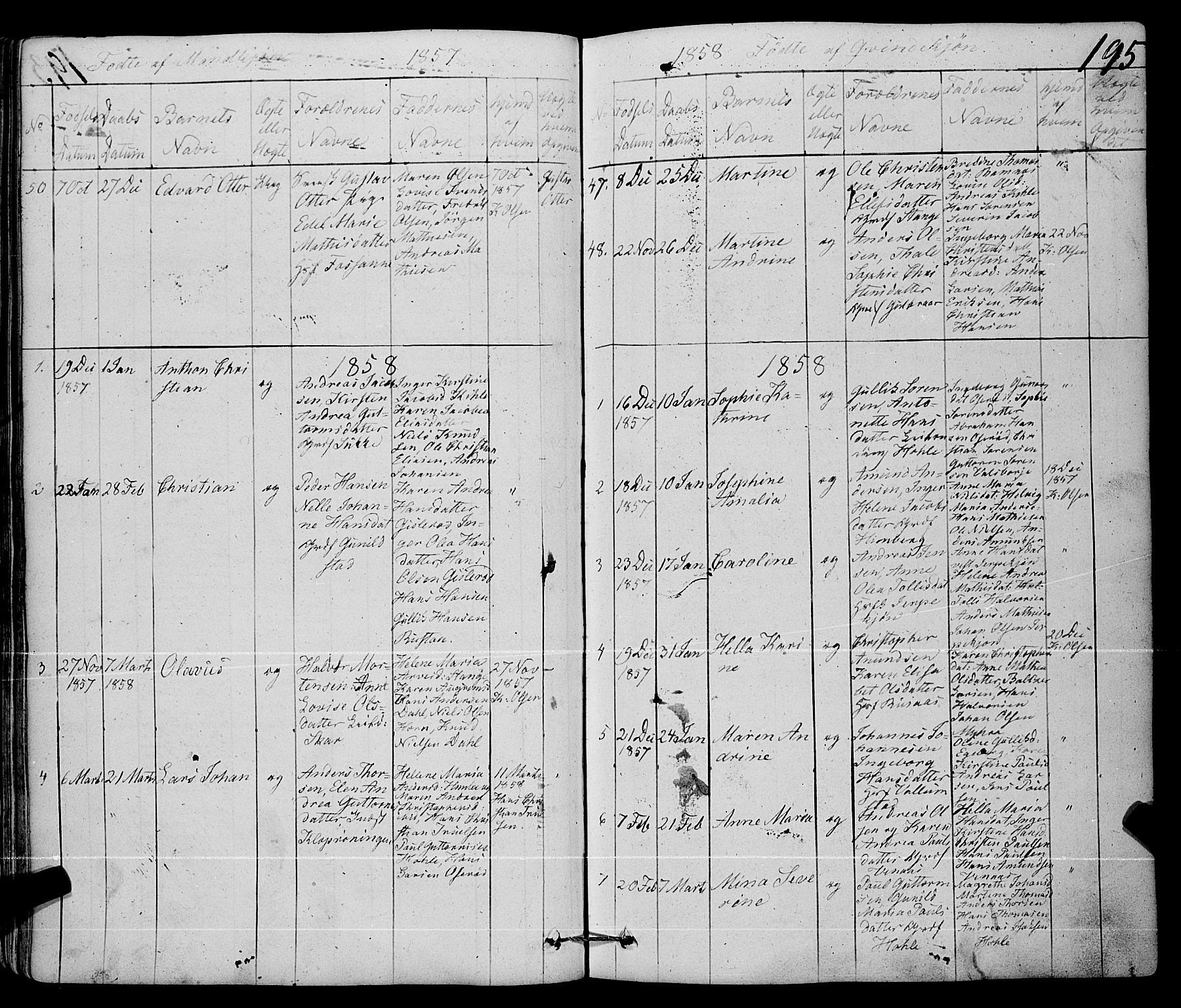 Ramnes kirkebøker, AV/SAKO-A-314/F/Fa/L0005: Parish register (official) no. I 5, 1841-1861, p. 194-195