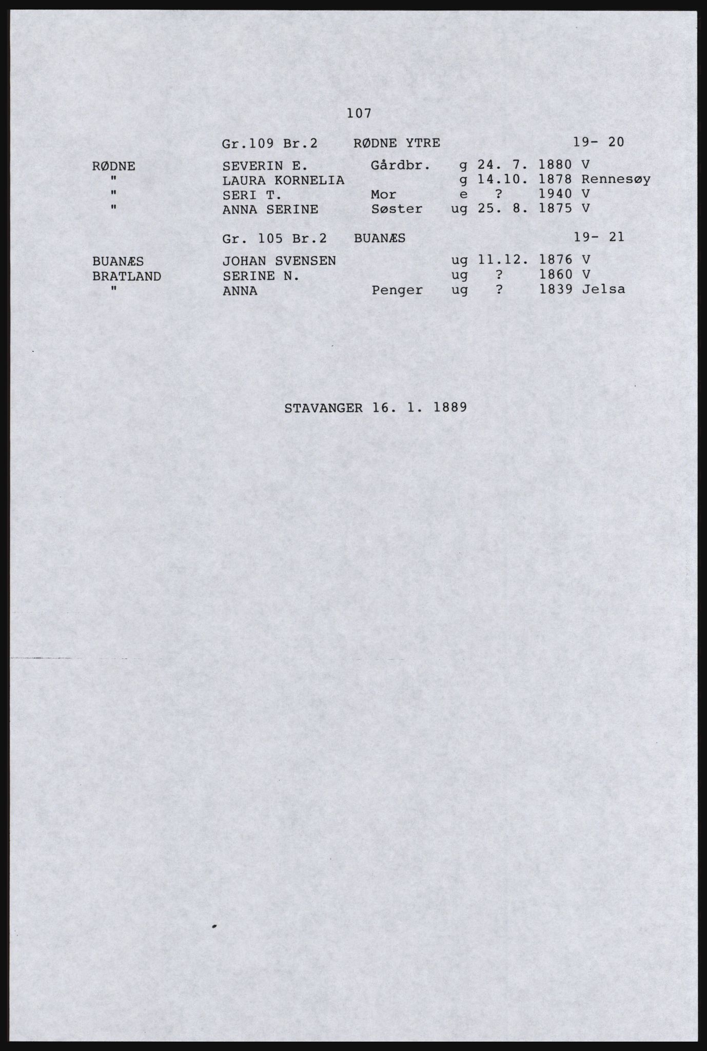 SAST, Copy of 1920 census for the Northern Rogaland, 1920, p. 119