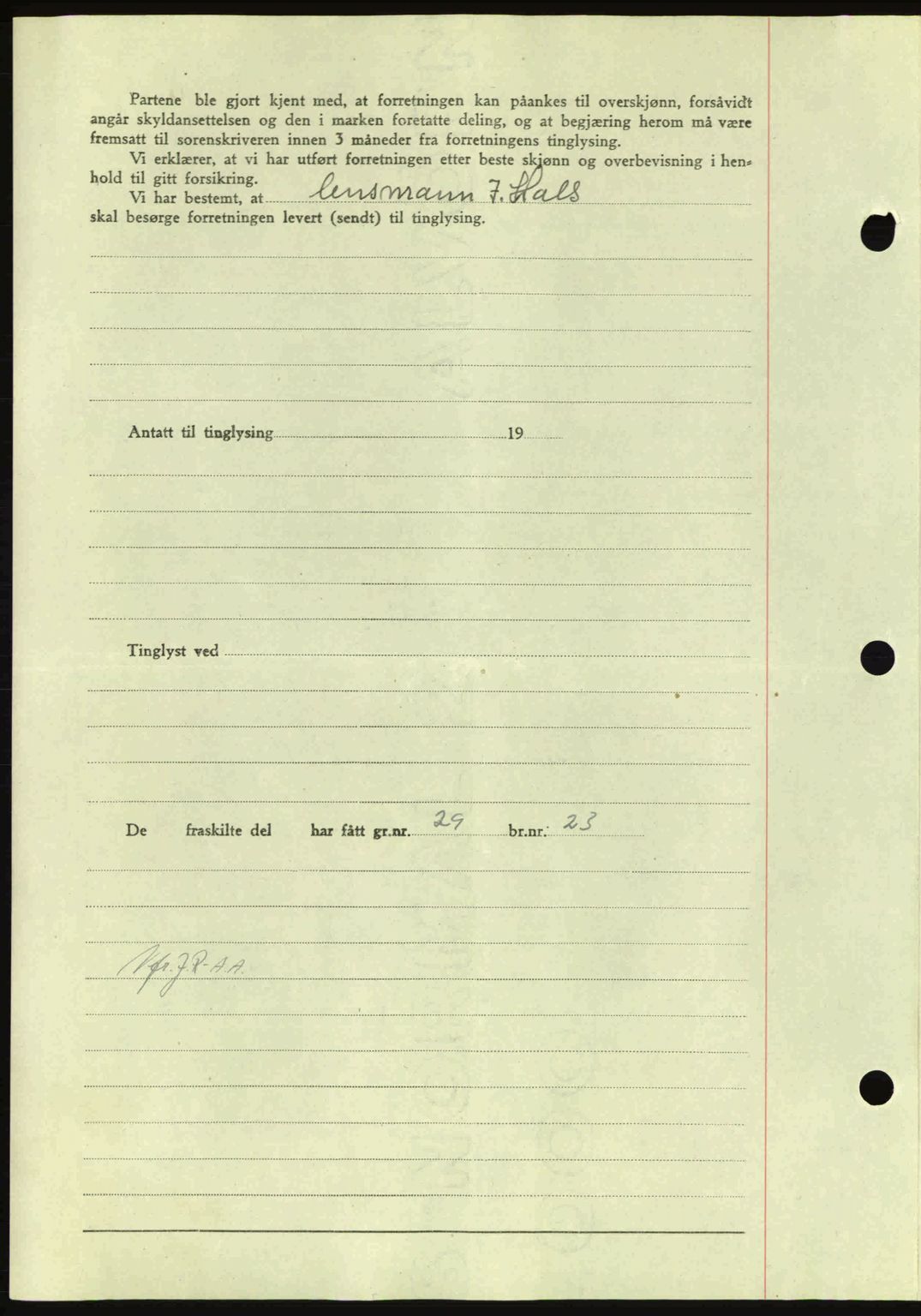 Nordmøre sorenskriveri, AV/SAT-A-4132/1/2/2Ca: Mortgage book no. A100a, 1945-1945, Diary no: : 1628/1945