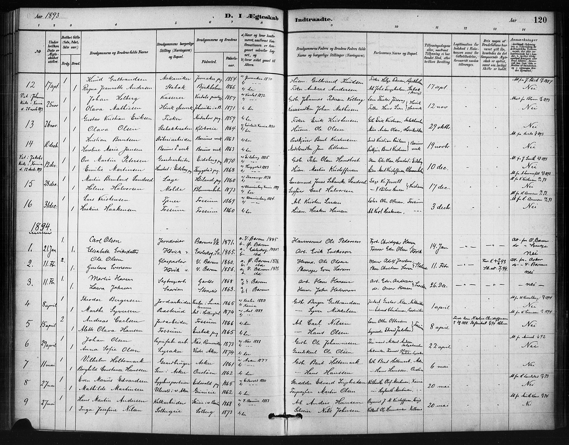 Asker prestekontor Kirkebøker, AV/SAO-A-10256a/F/Fc/L0002: Parish register (official) no. III 2, 1879-1904, p. 120